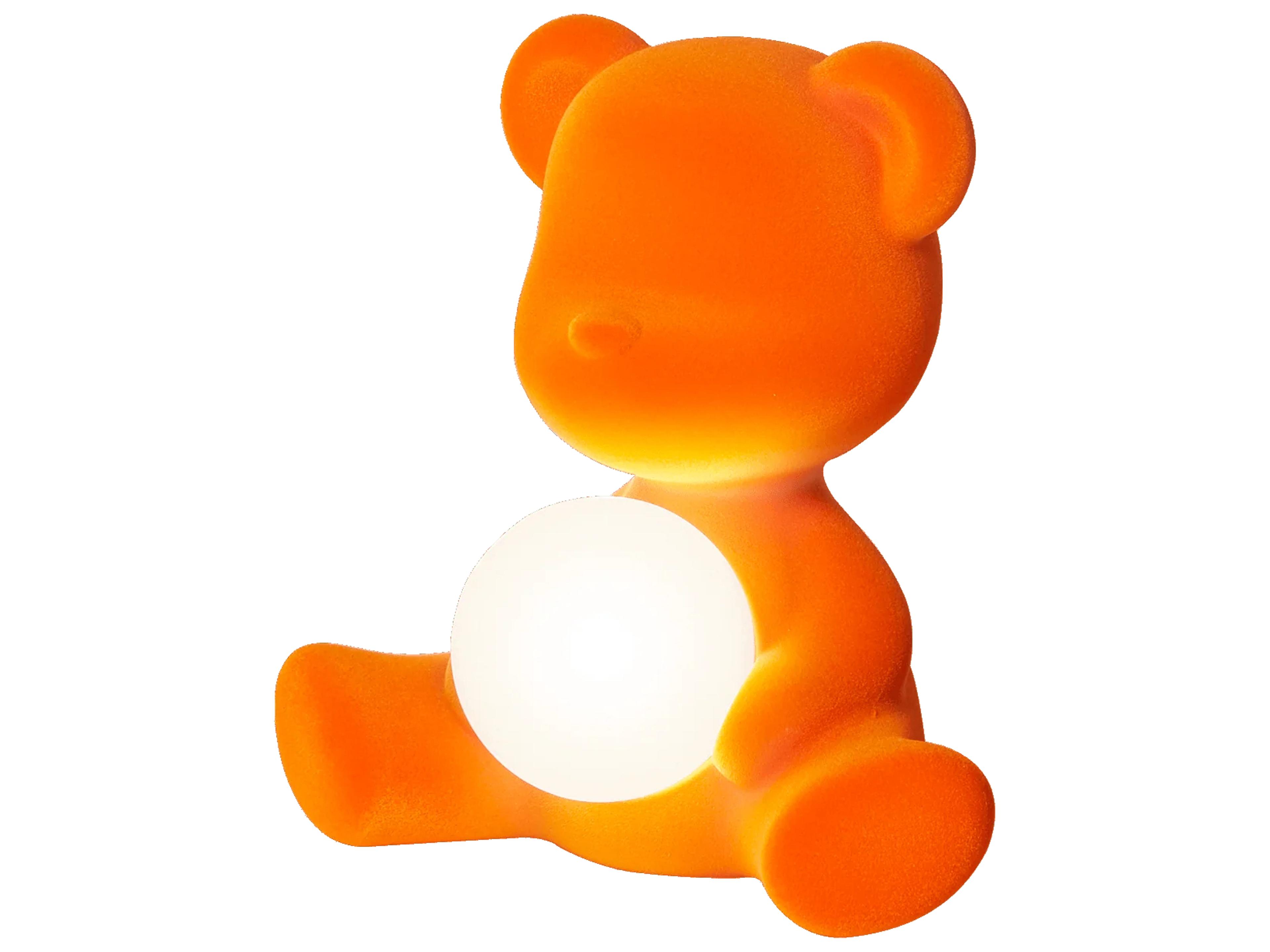 Qeeboo Teddy Girl Orange Velvet Table Lamp