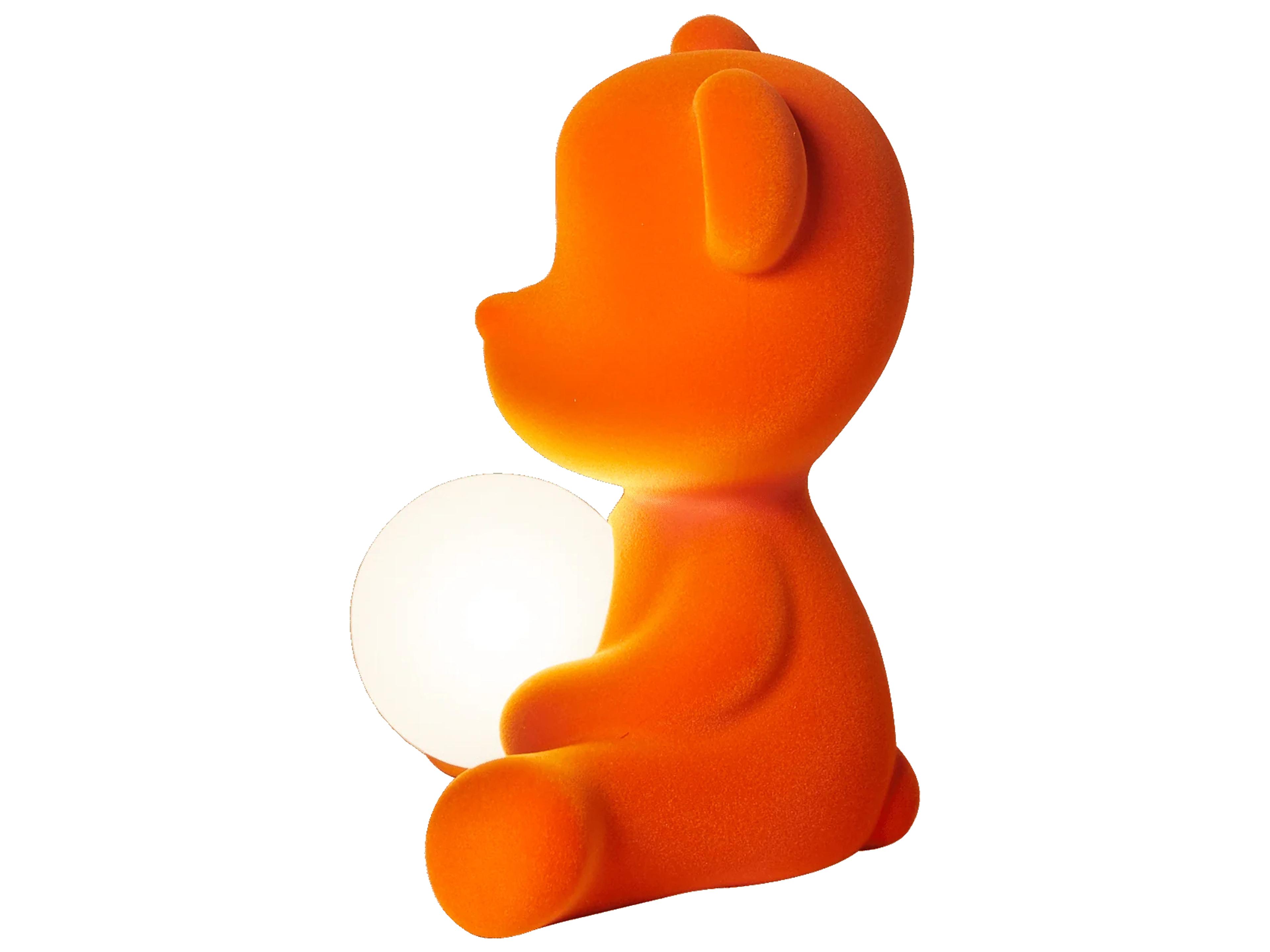 Qeeboo Teddy Girl Orange Velvet Table Lamp