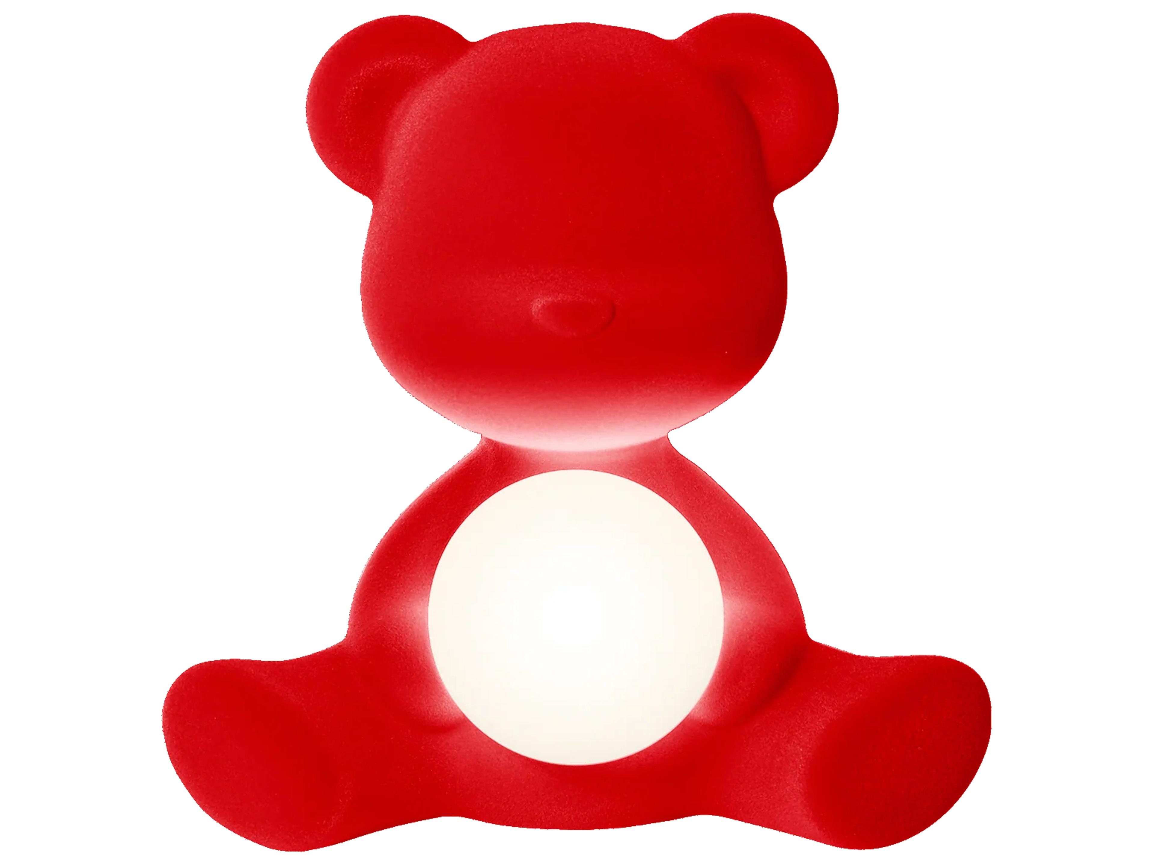 Teddy Girl Red Velvet Table Lamp