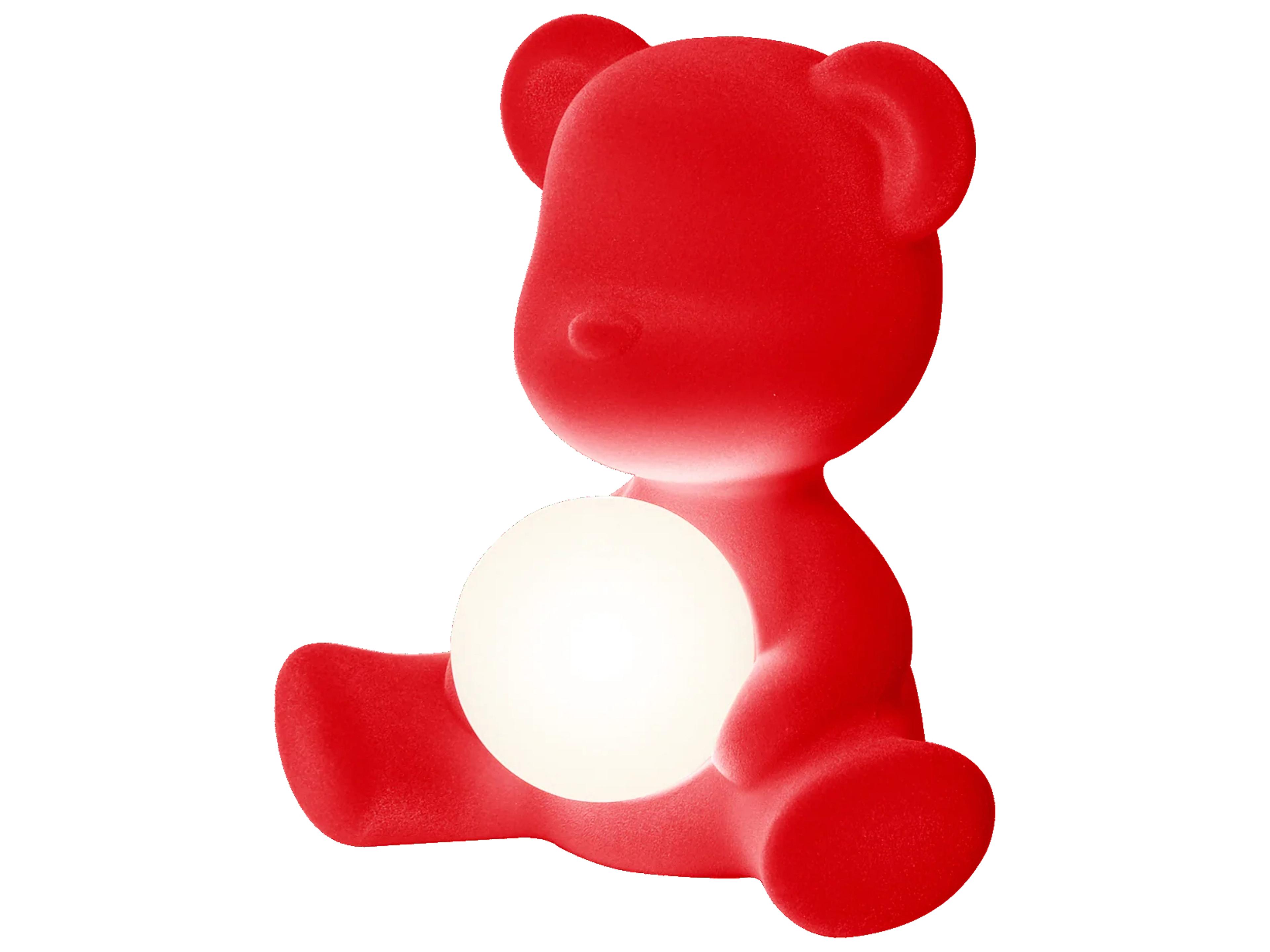 Qeeboo Teddy Girl Red Velvet Table Lamp