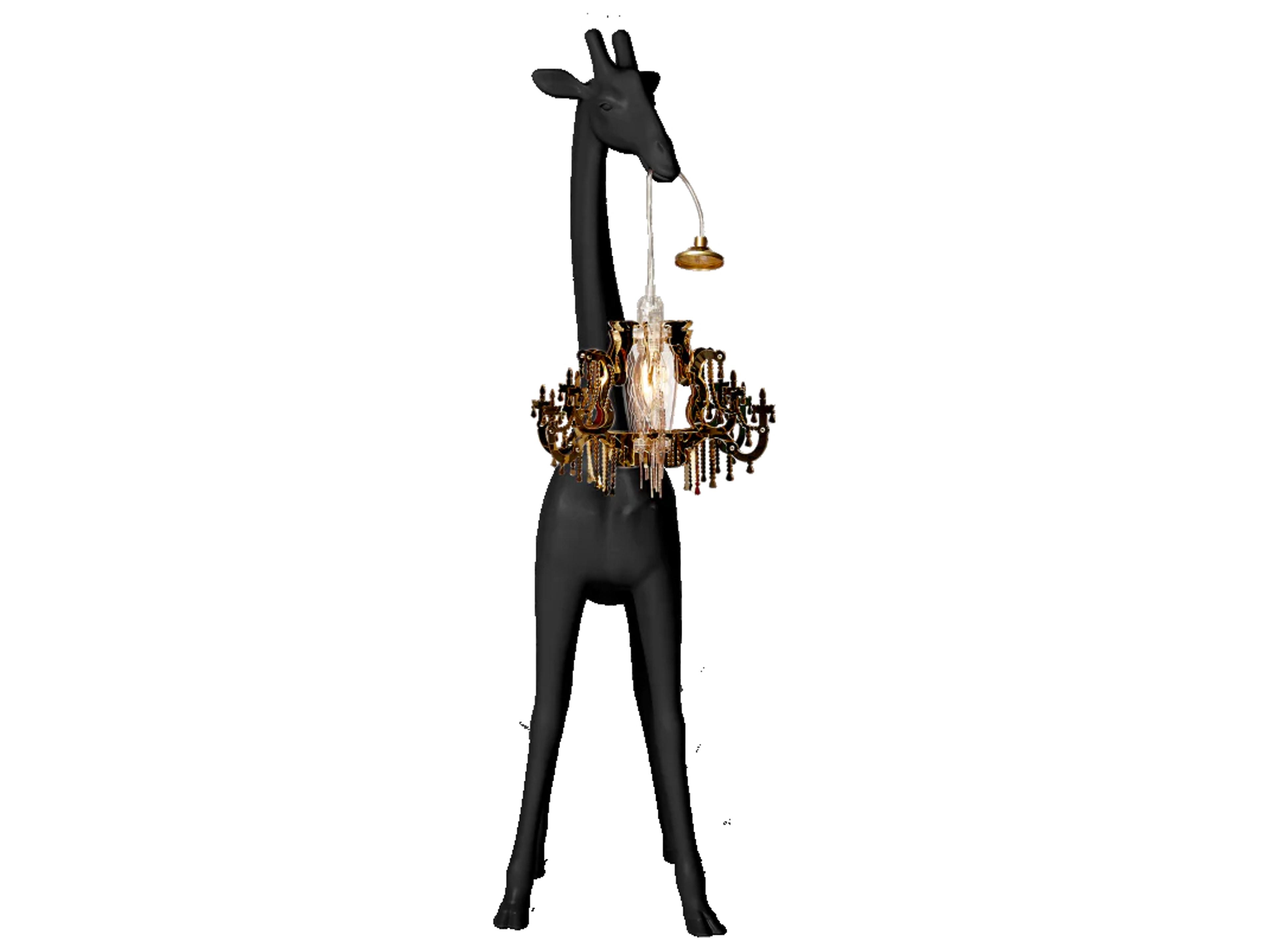 Qeeboo Giraffe In Love Black Floor Lamp