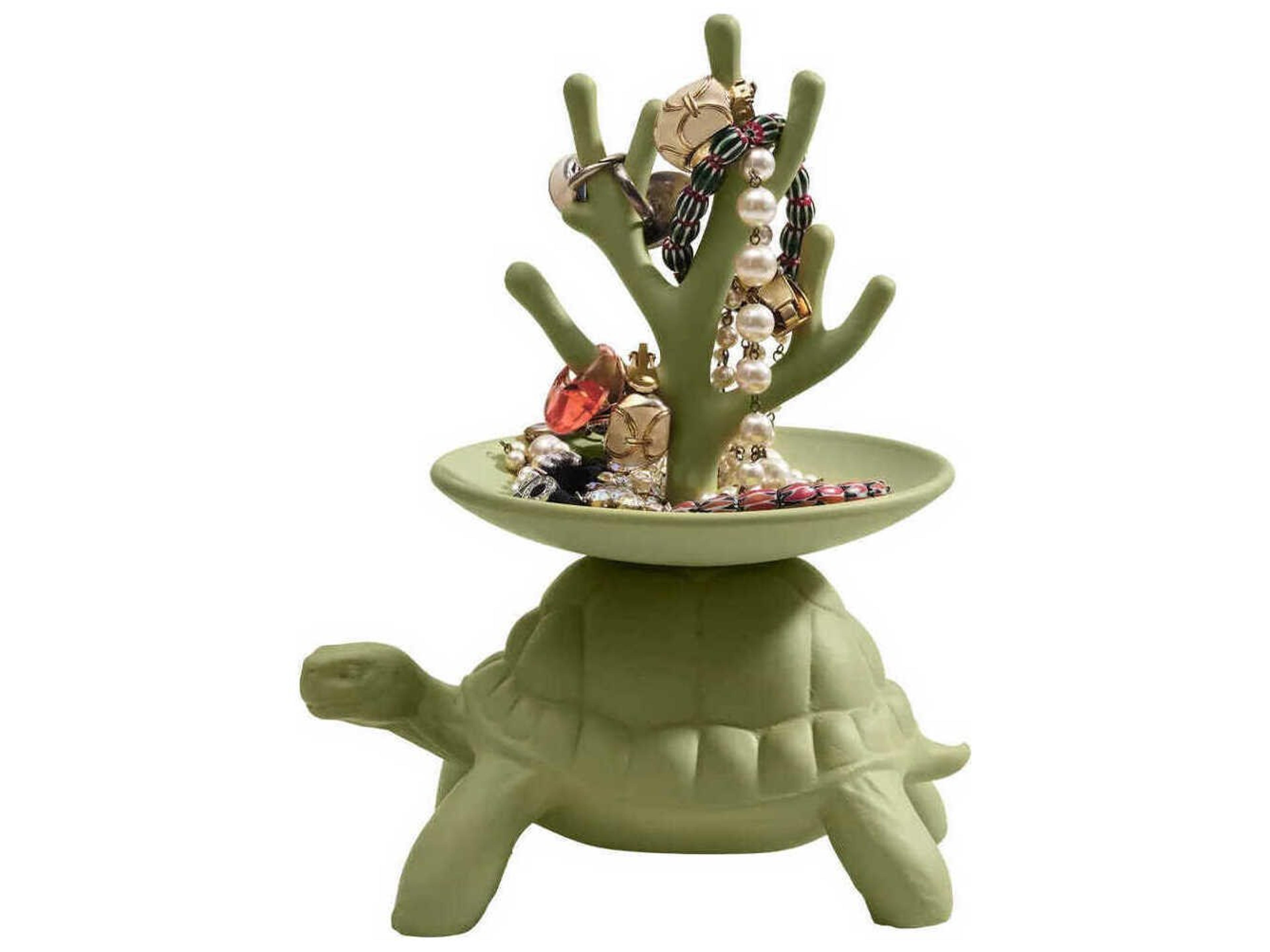 Qeeboo Turtle Carry Olive Green Jewelry Tree