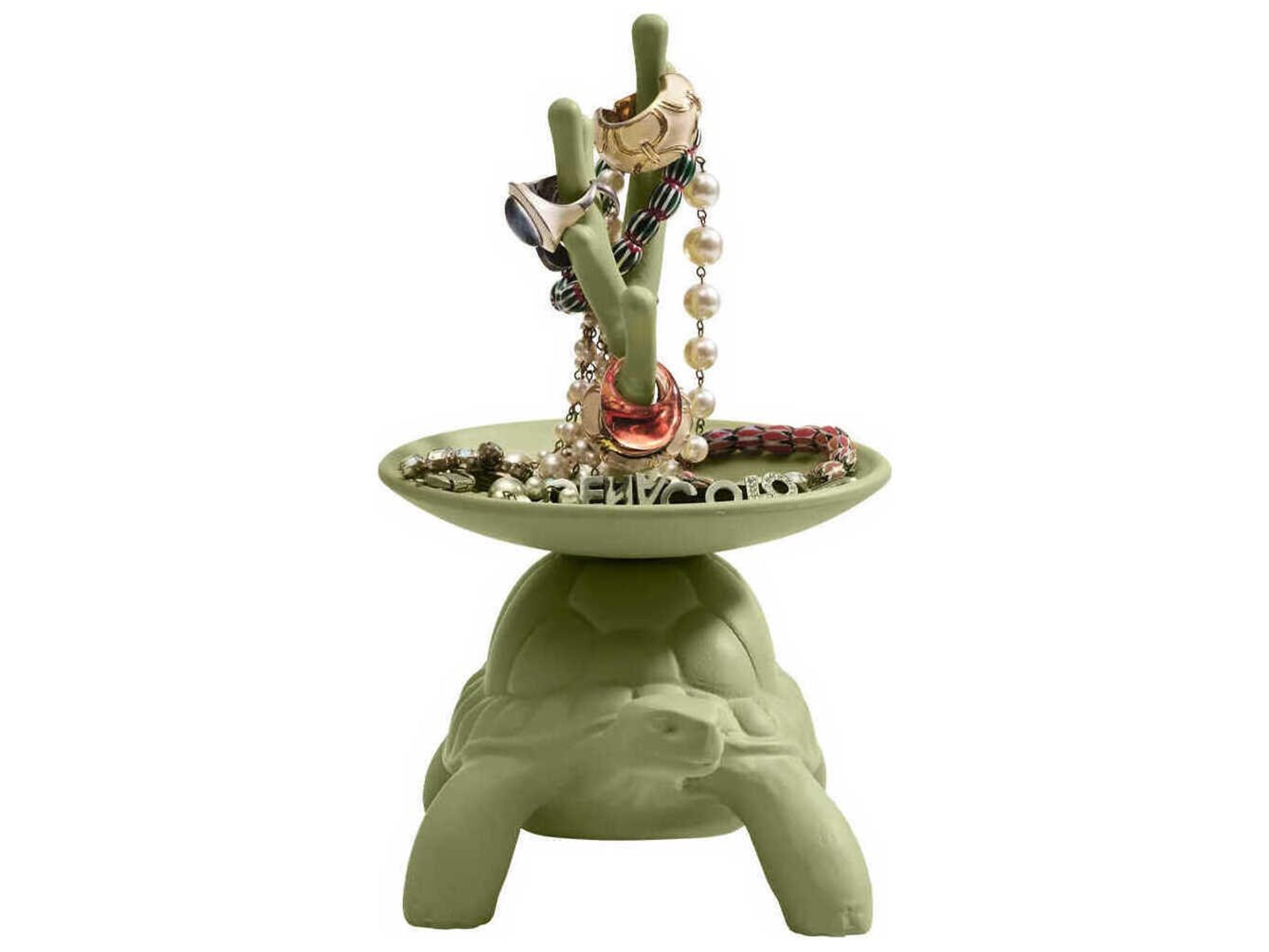 Qeeboo Turtle Carry Olive Green Jewelry Tree