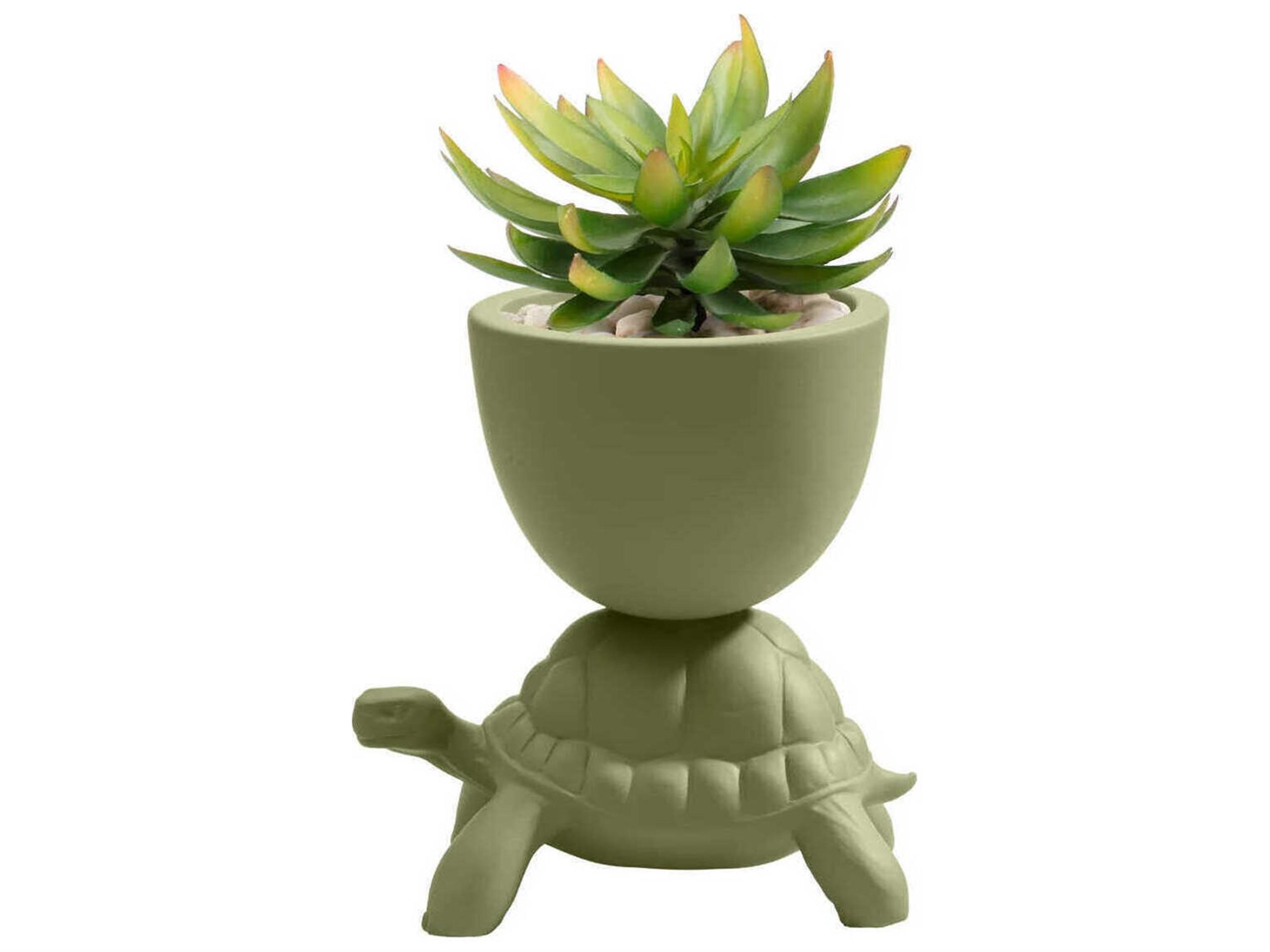 Qeeboo Turtle Carry Olive Green Planter