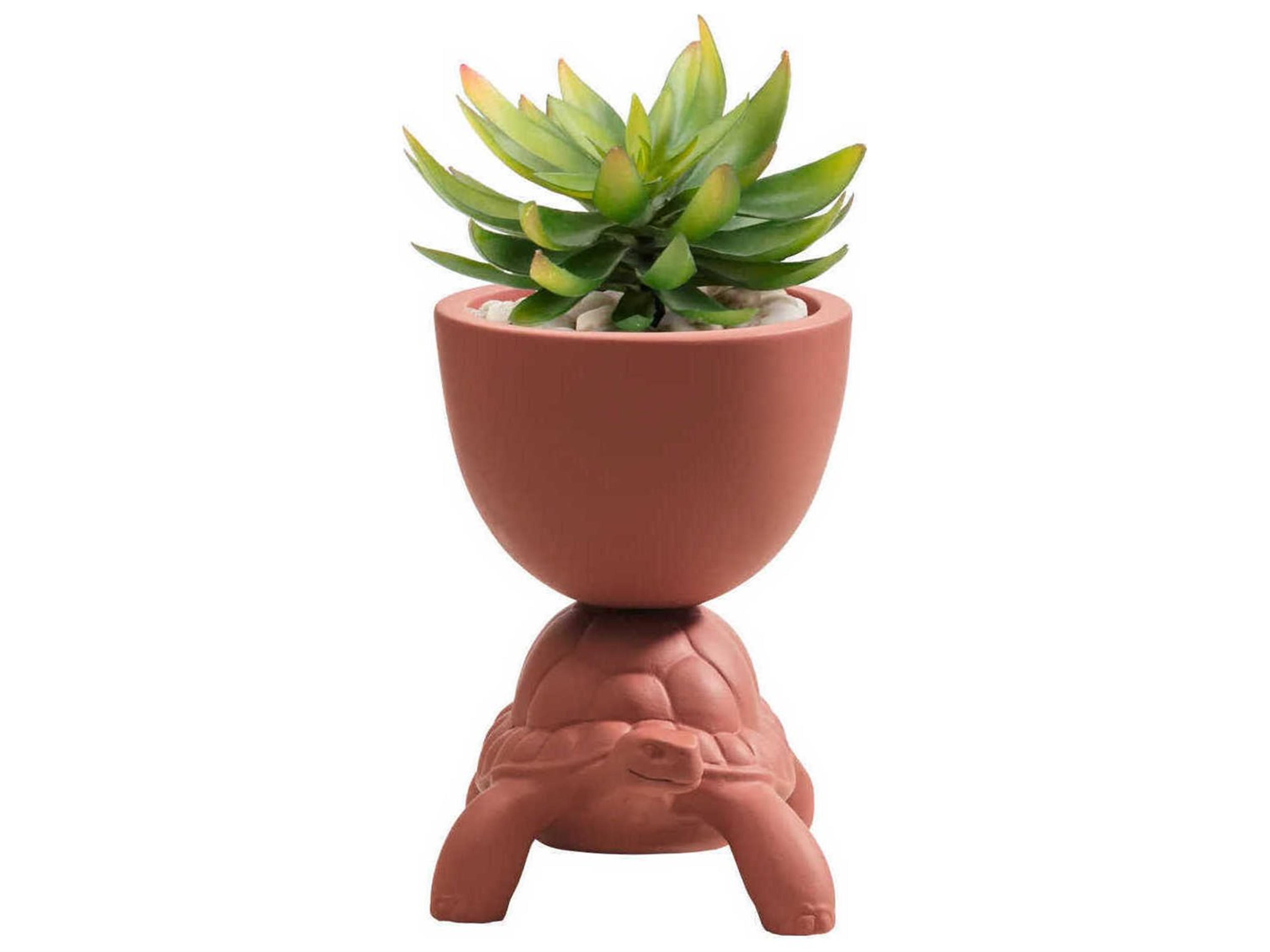 Qeeboo Turtle Carry Terracotta Planter
