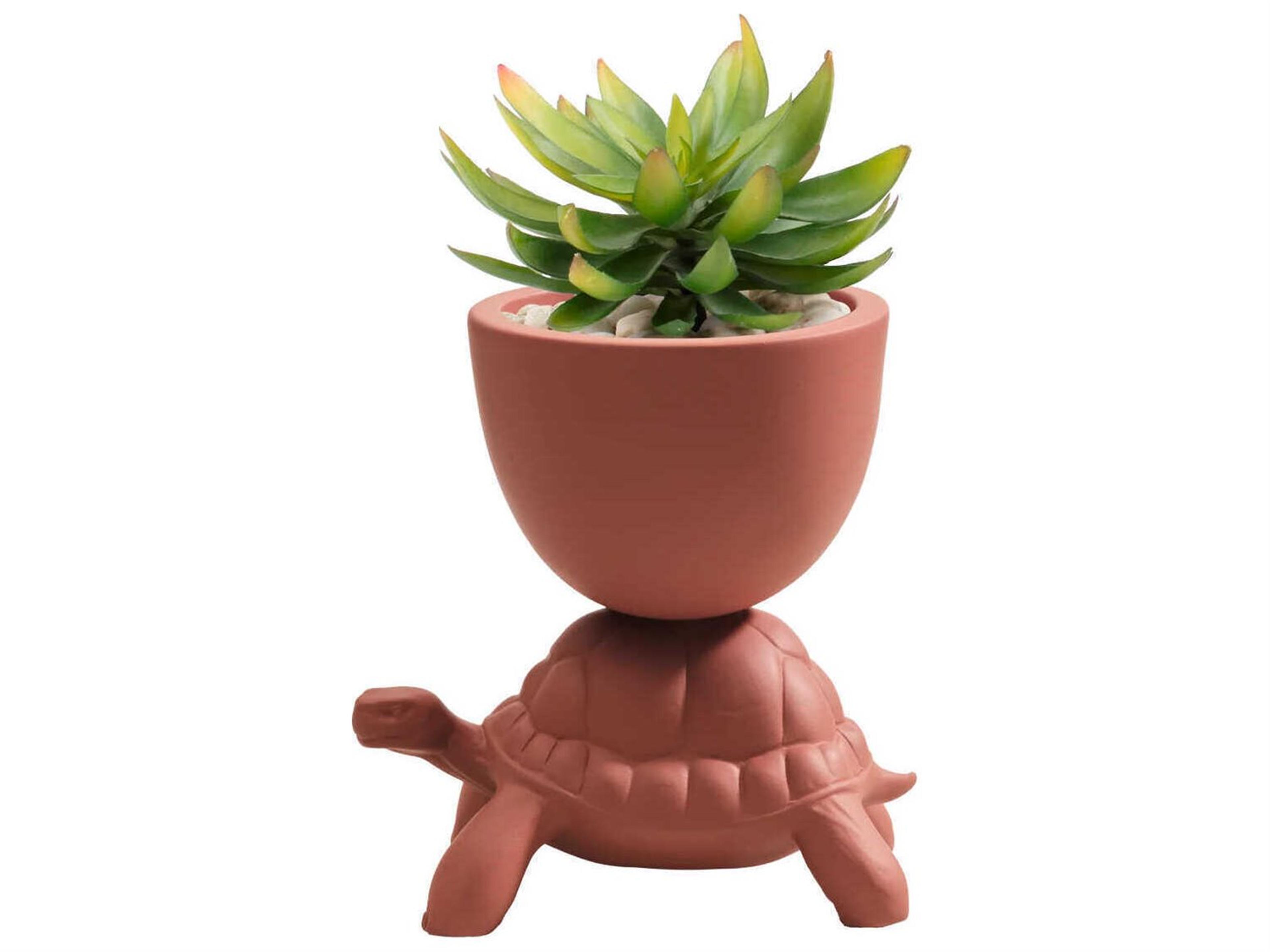 Qeeboo Turtle Carry Terracotta Planter