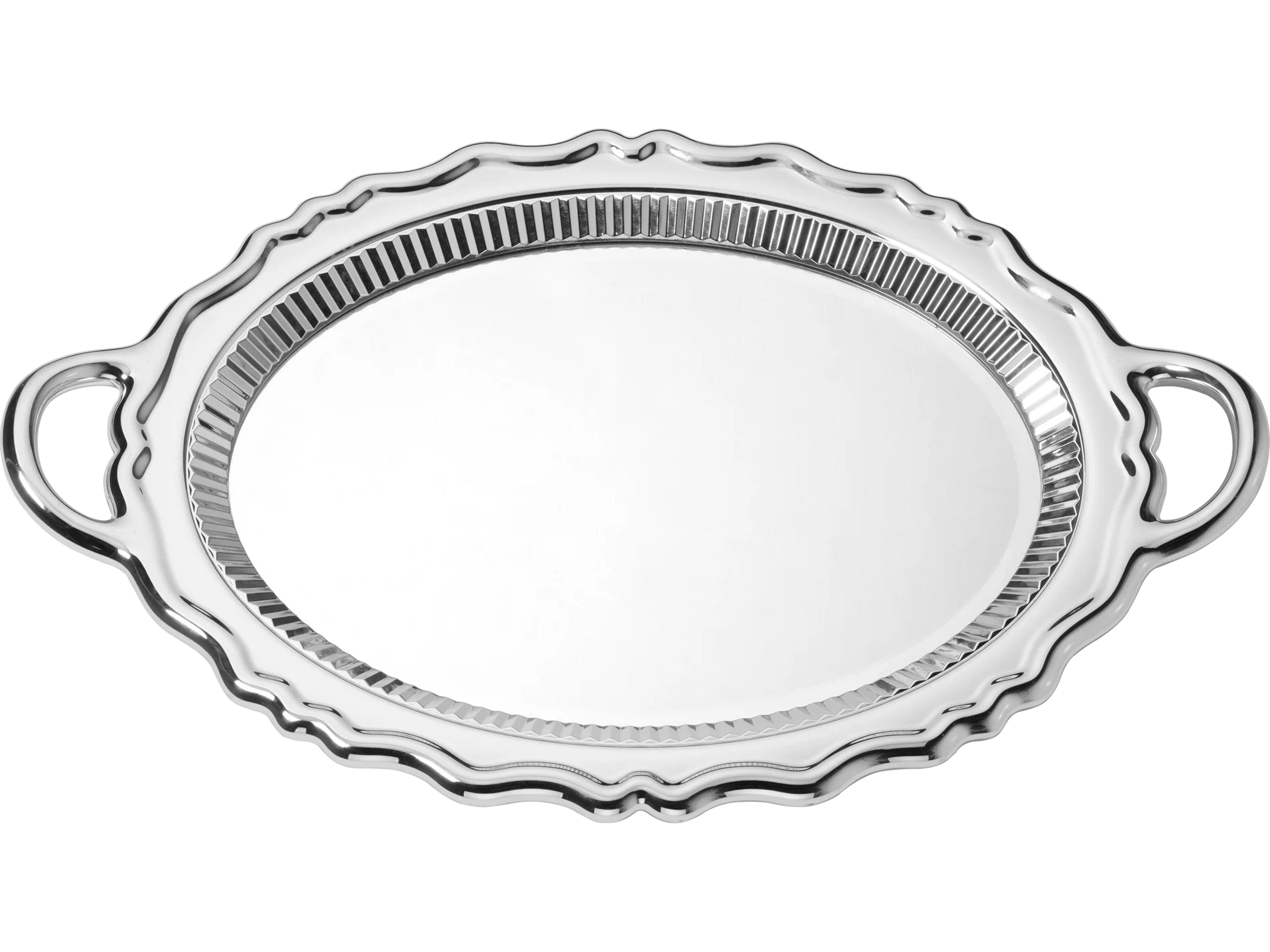Qeeboo Plateau Silver Oval Wall Mirror