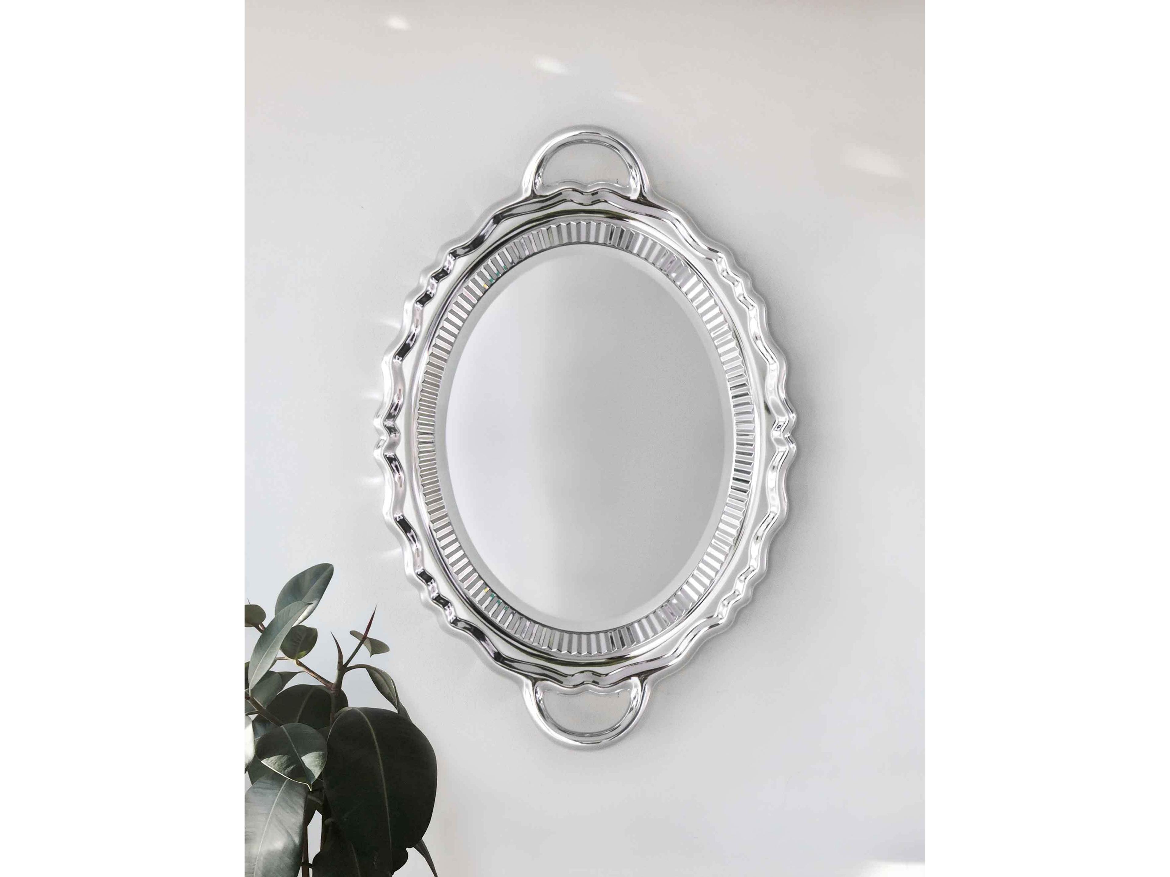 Qeeboo Plateau Silver Oval Wall Mirror