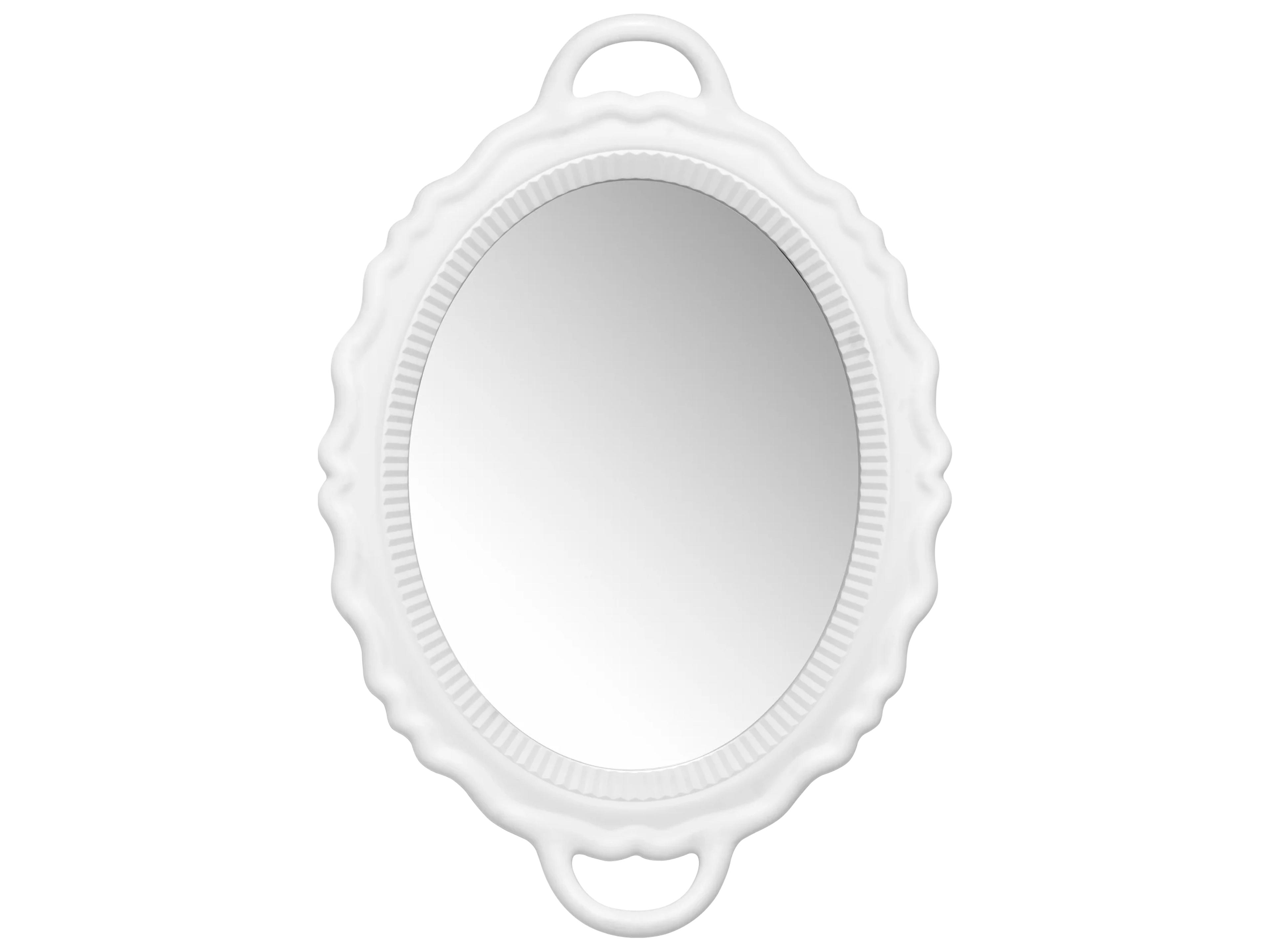 Plateau White Oval Wall Mirror