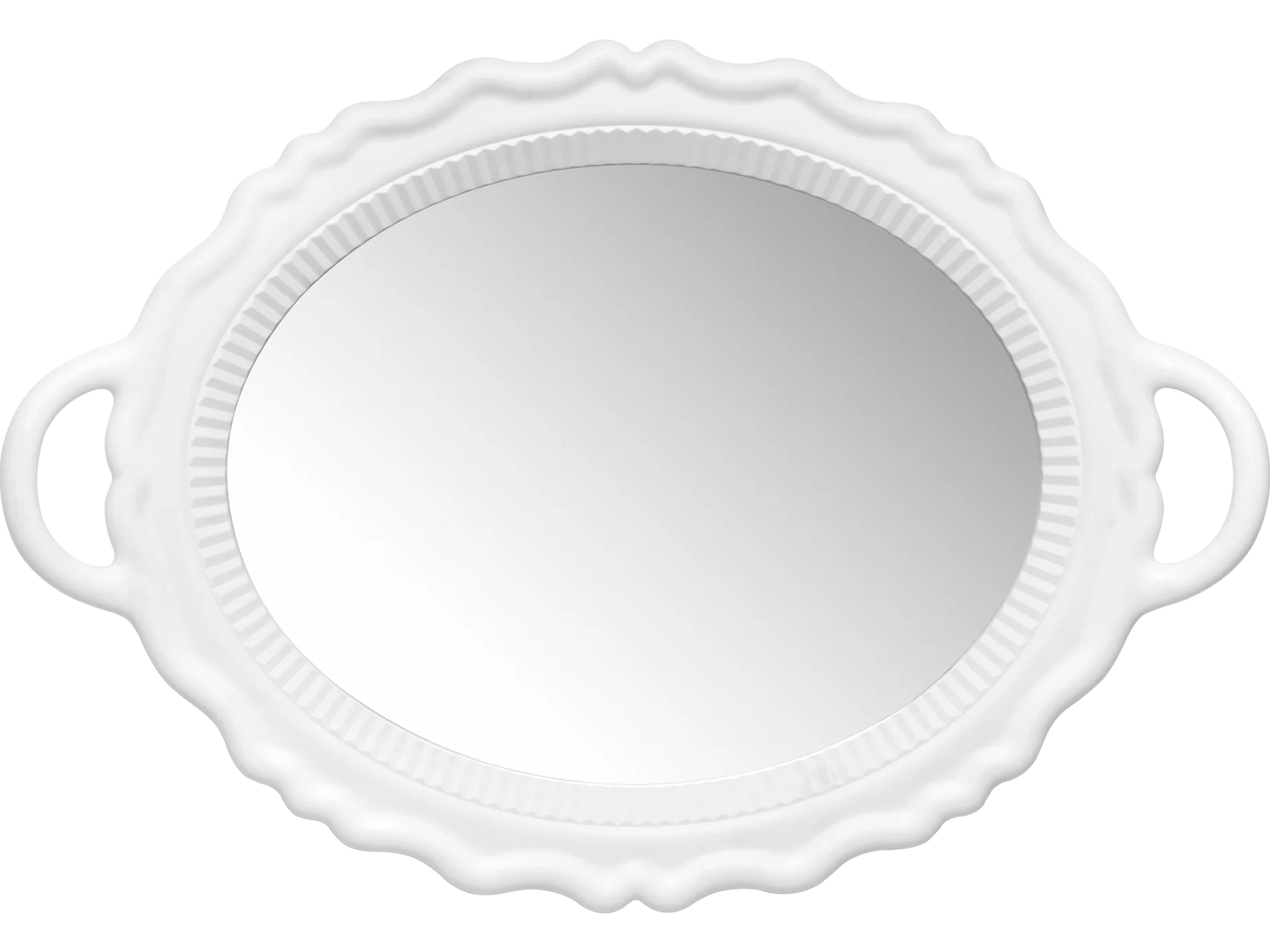 Qeeboo Plateau White Oval Wall Mirror