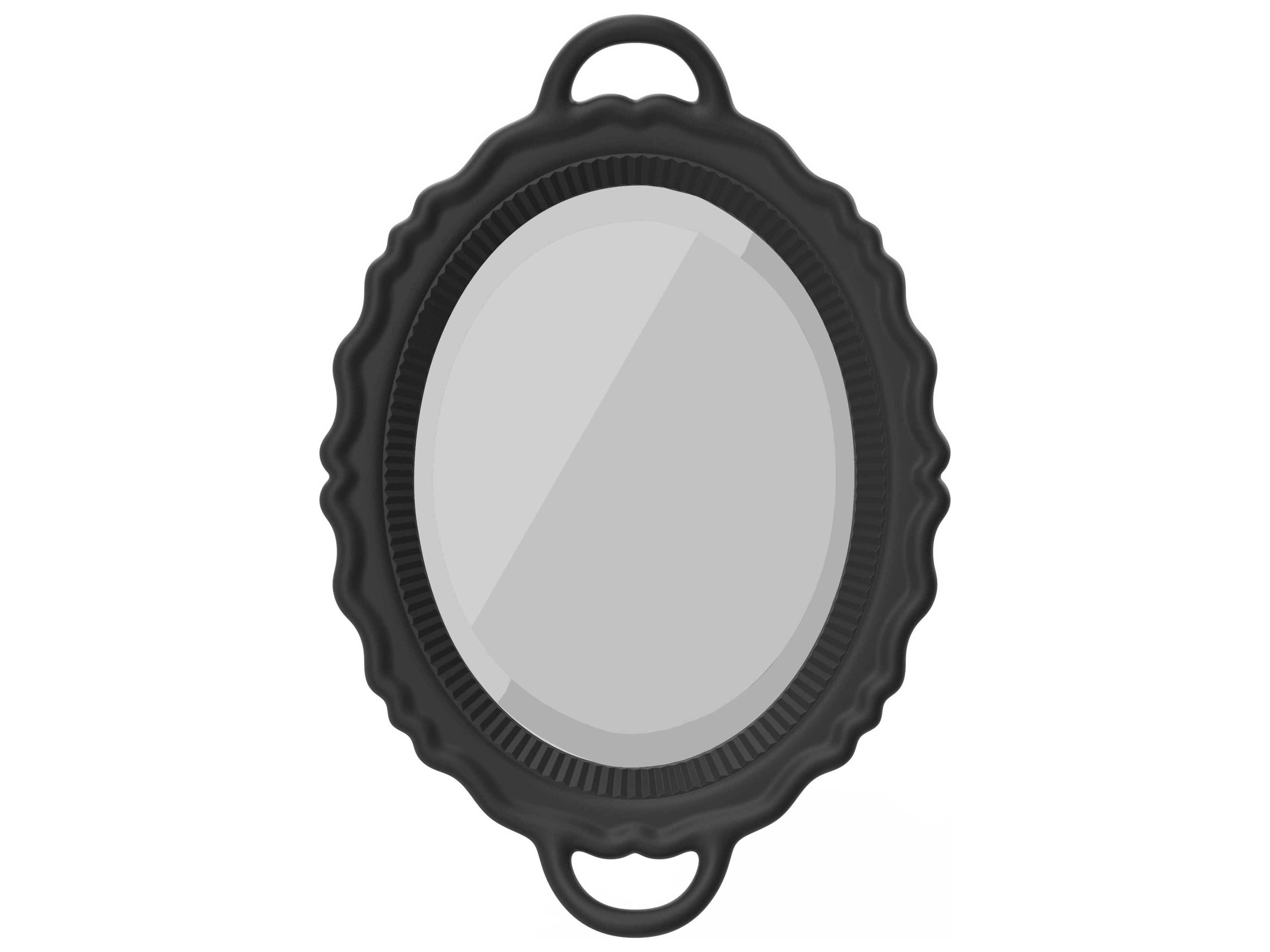 Plateau Black Oval Wall Mirror