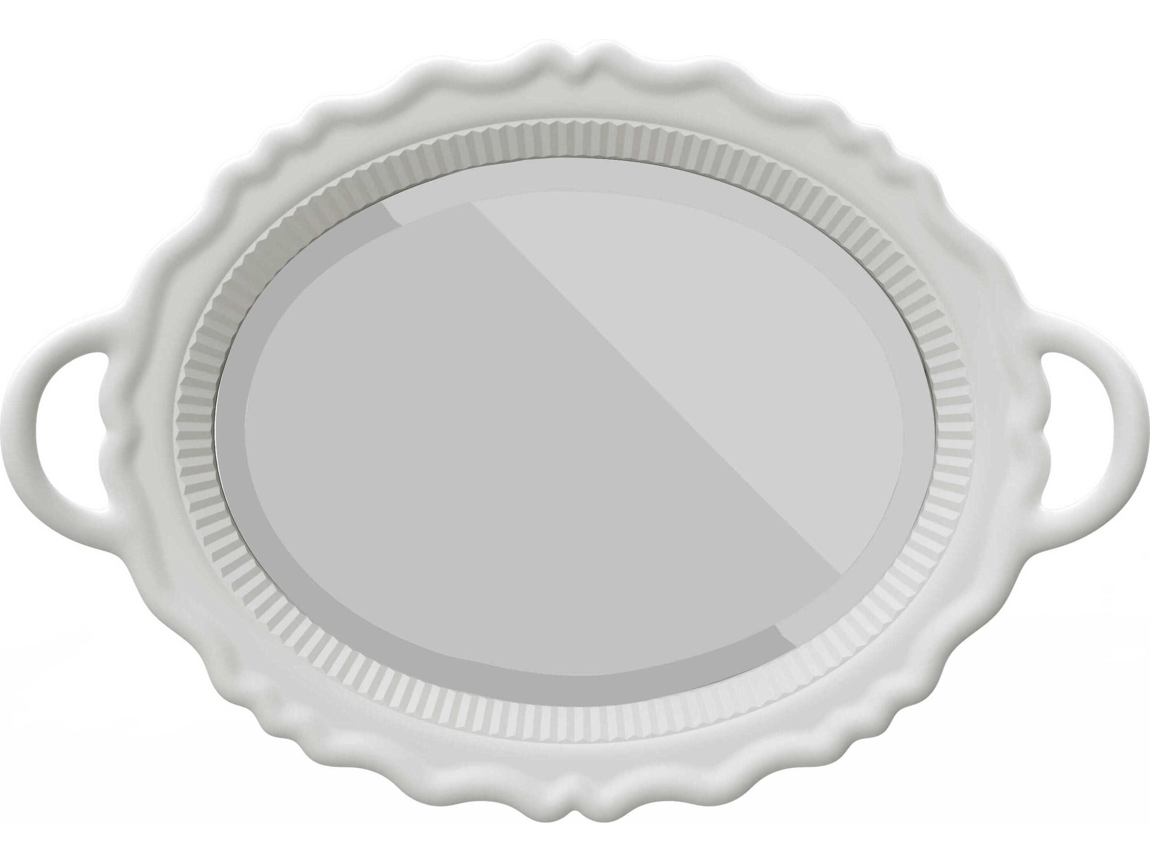 Qeeboo Plateau White Oval Wall Mirror