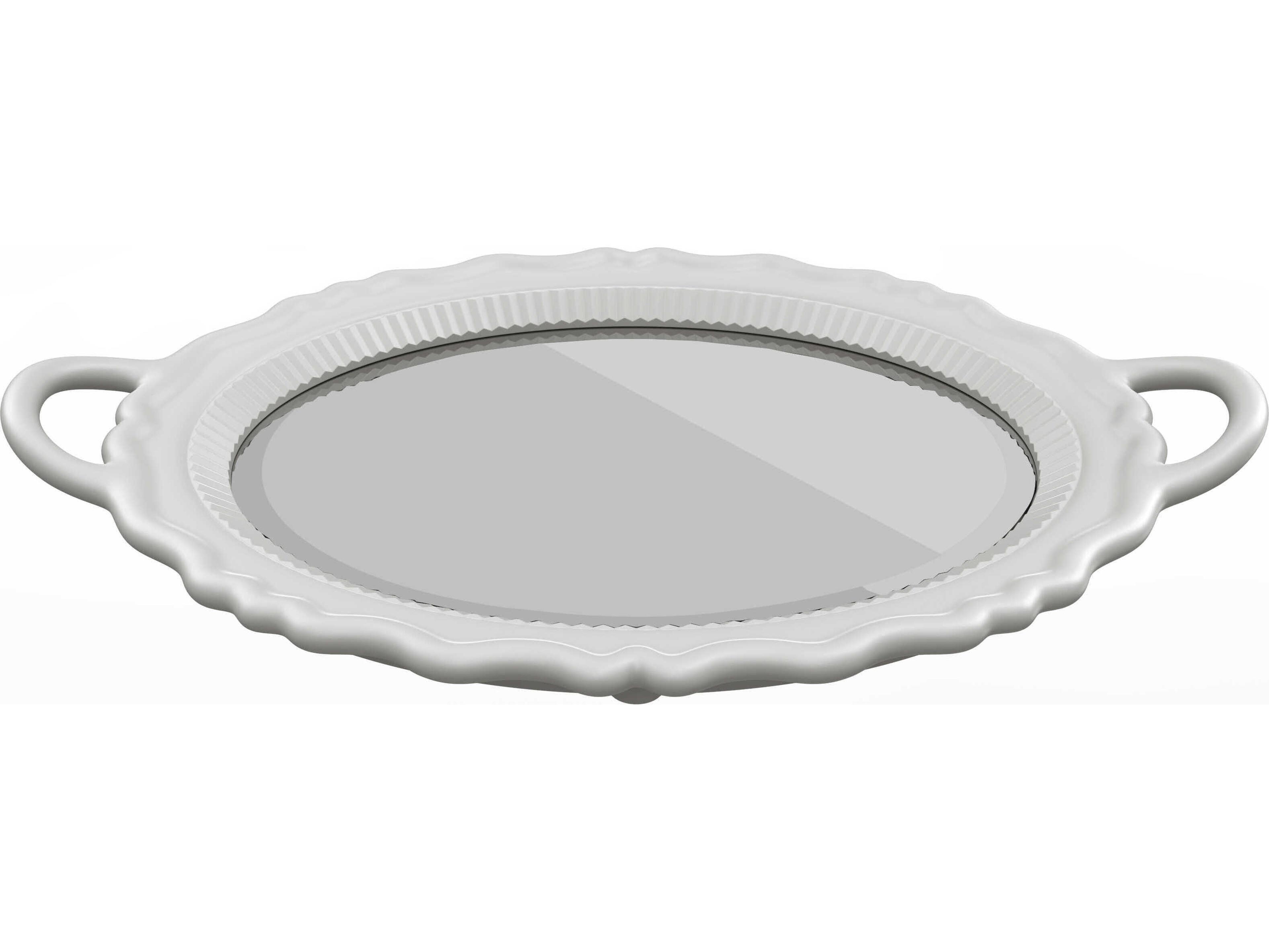 Qeeboo Plateau White Oval Wall Mirror