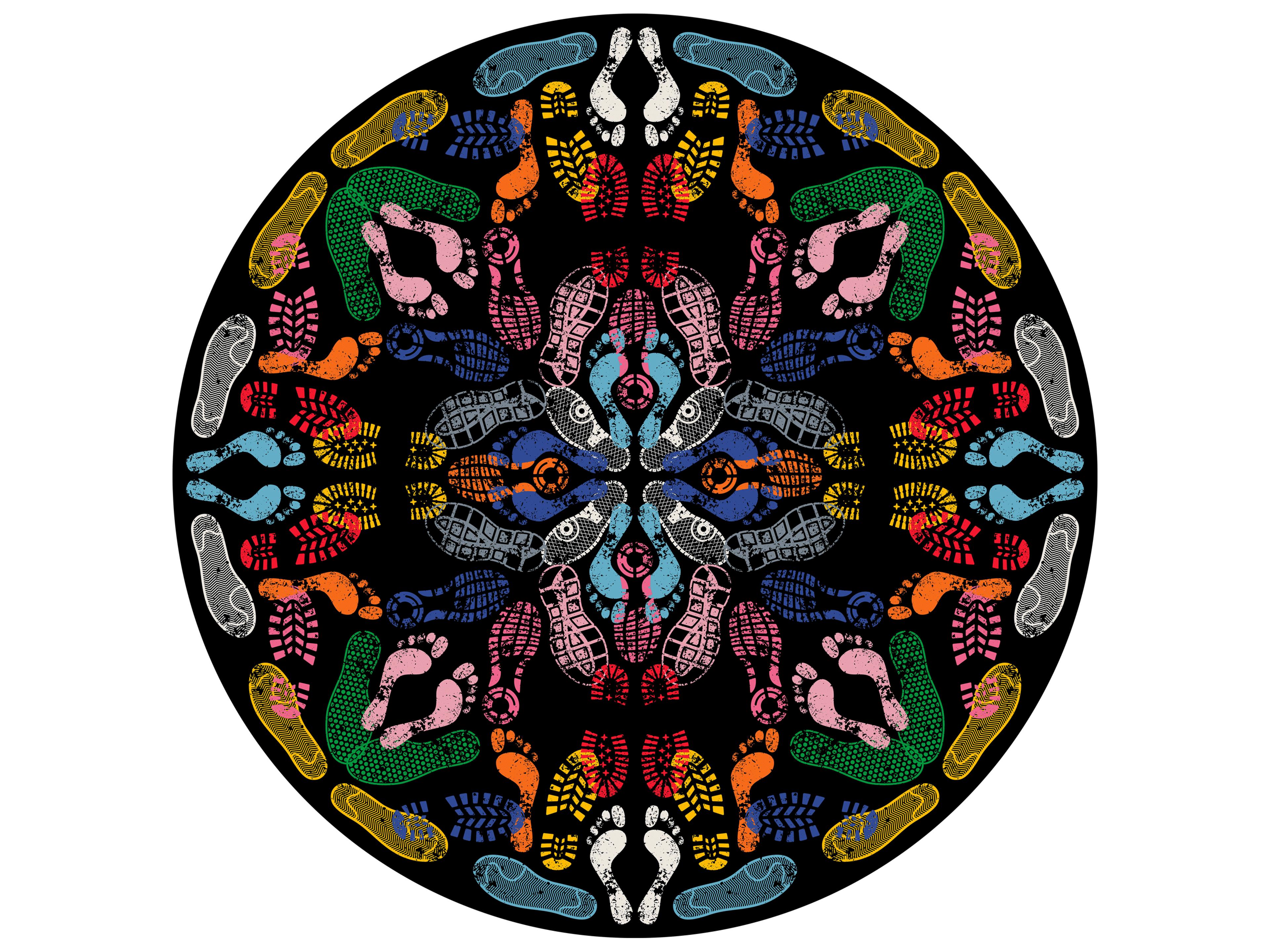 Lets Dance Human Traces Graphic Area Rug