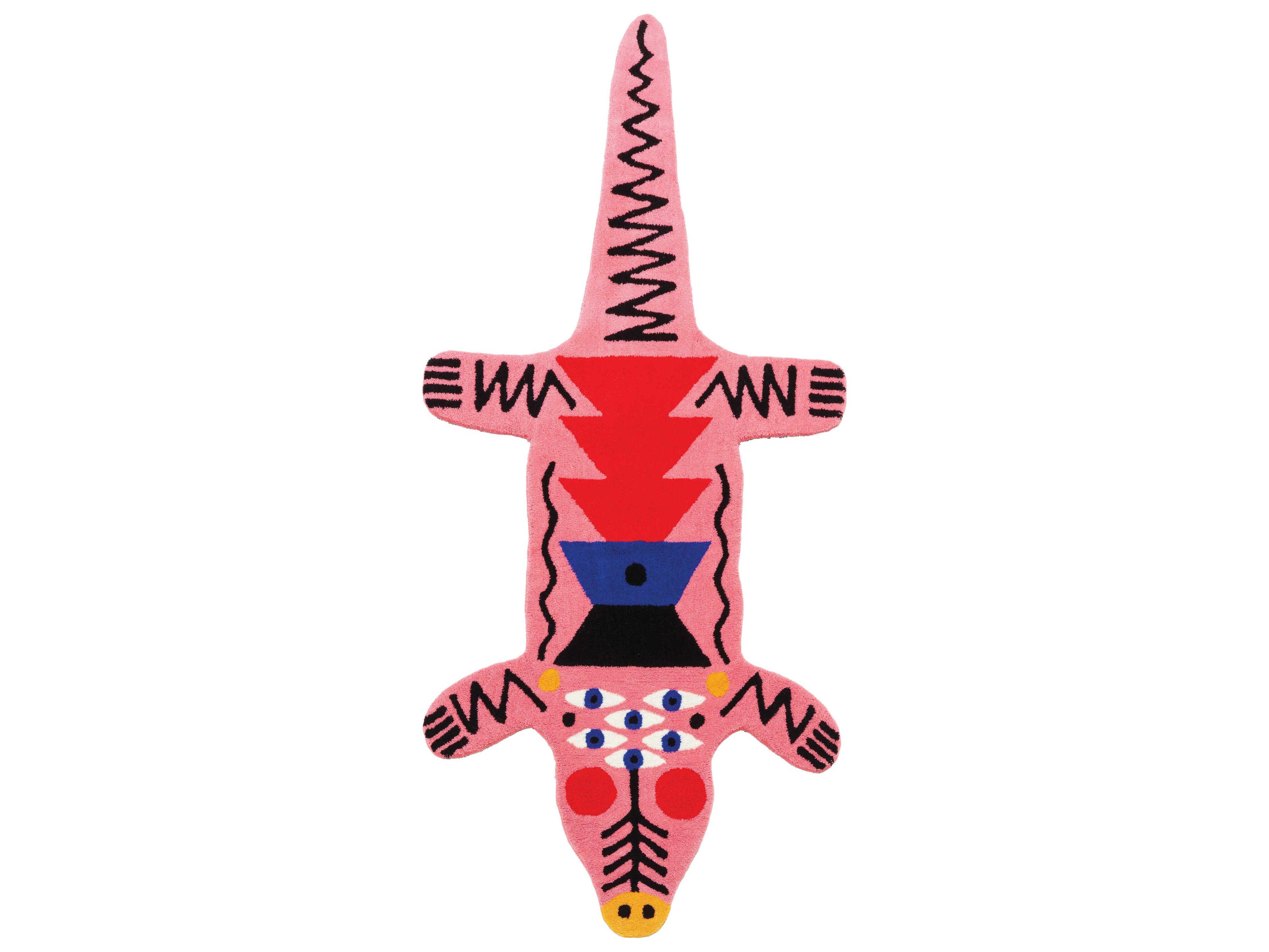 Oggian Crocopink Graphic Runner Area Rug