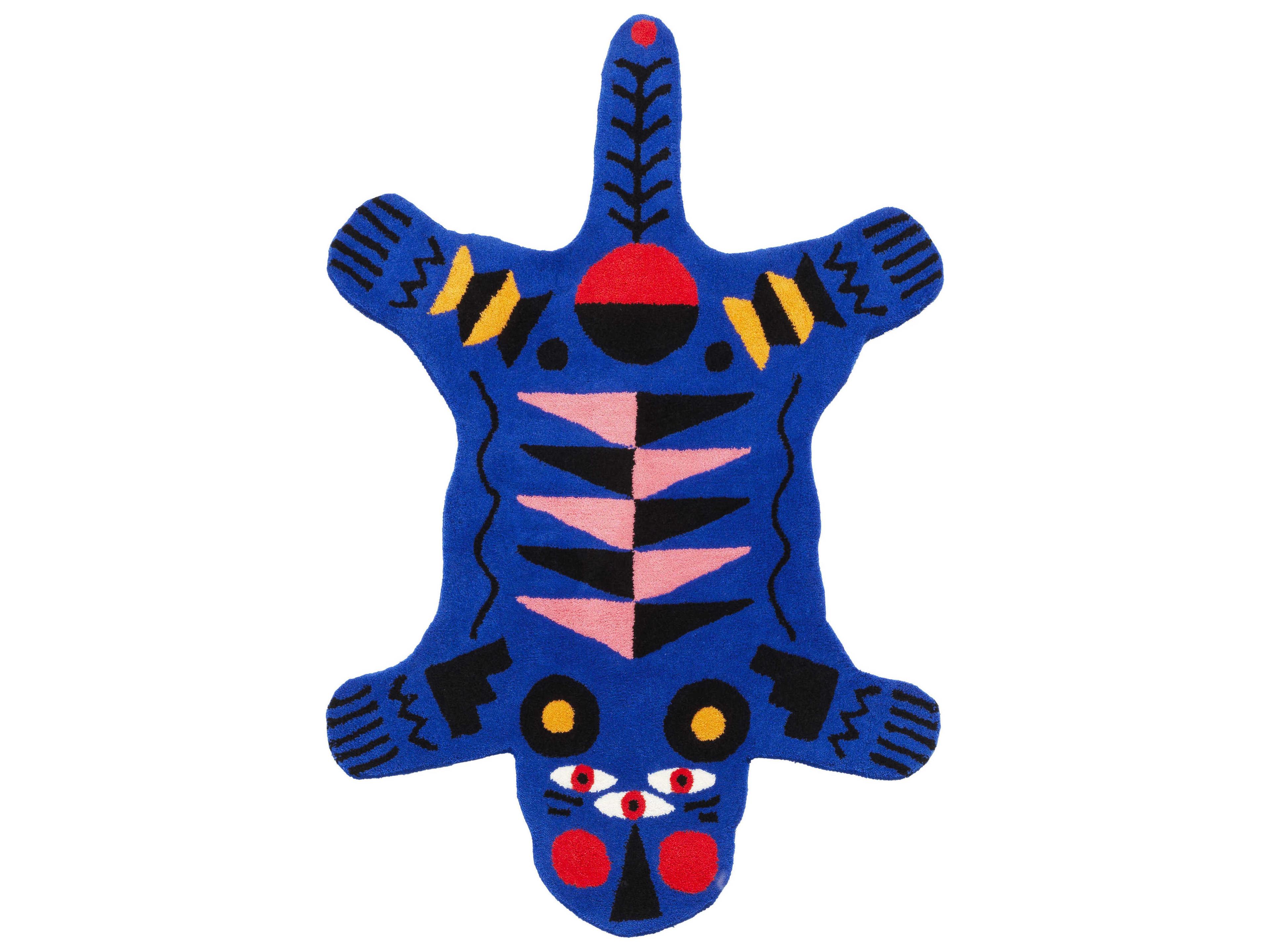 Oggian Blue Panther Graphic Area Rug