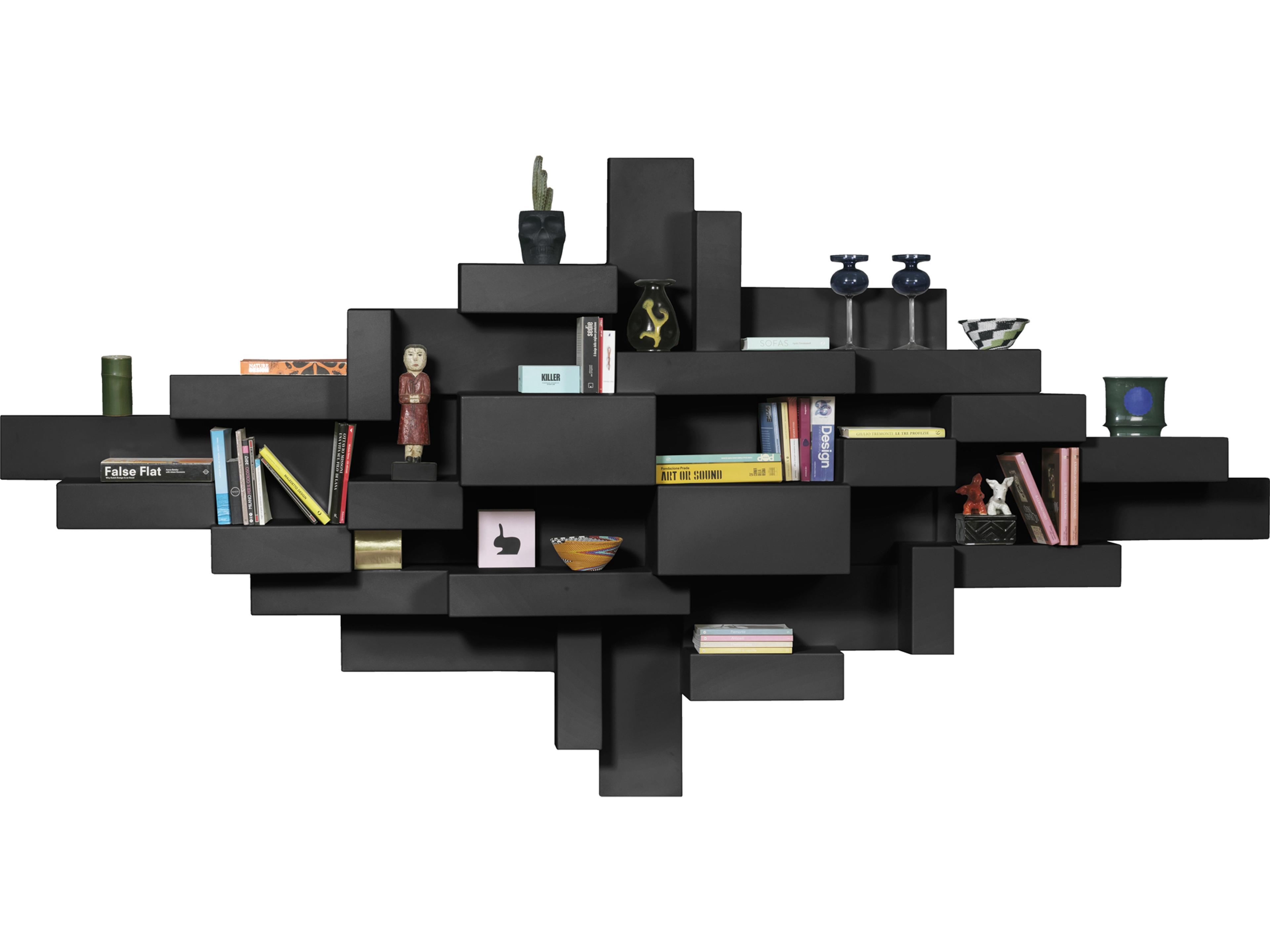 Primitive Black Wall Bookshelf