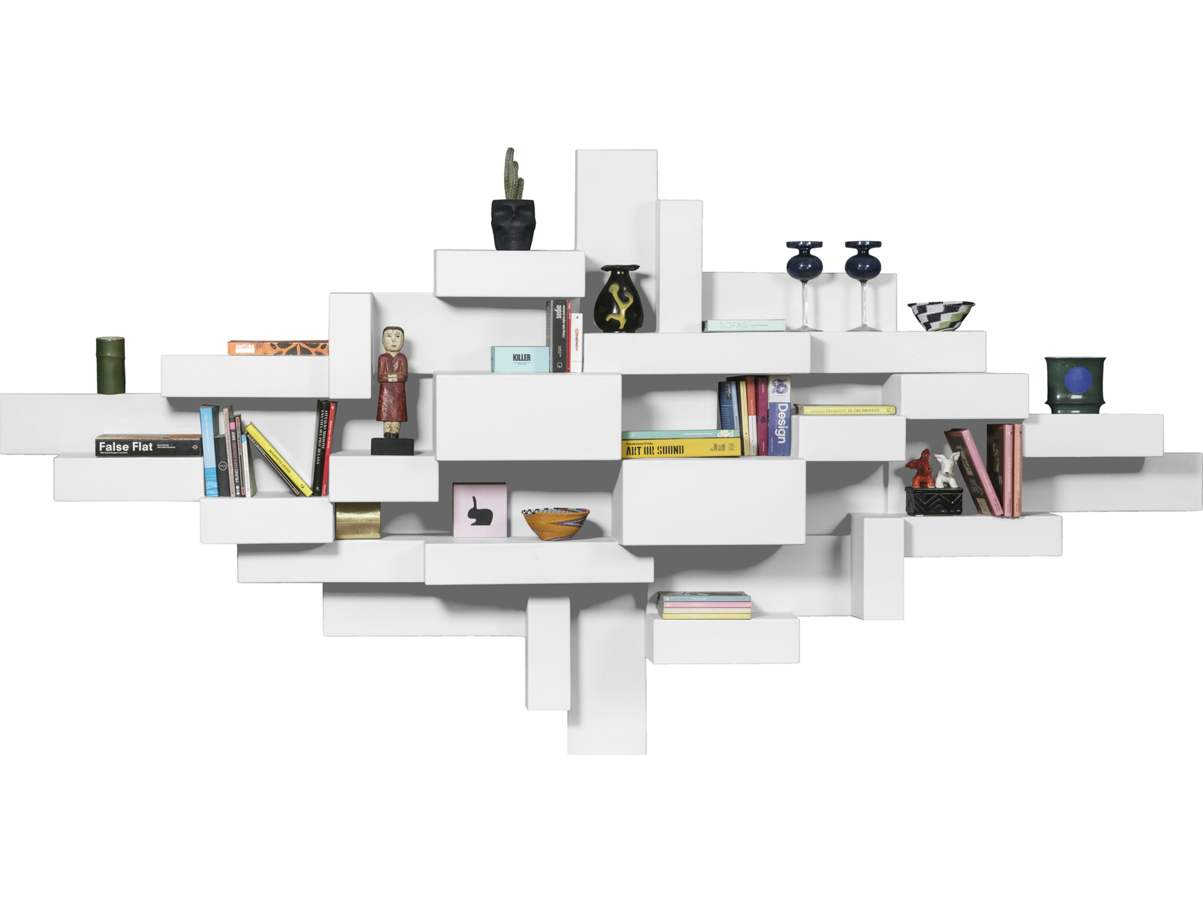 Primitive White Wall Bookshelf