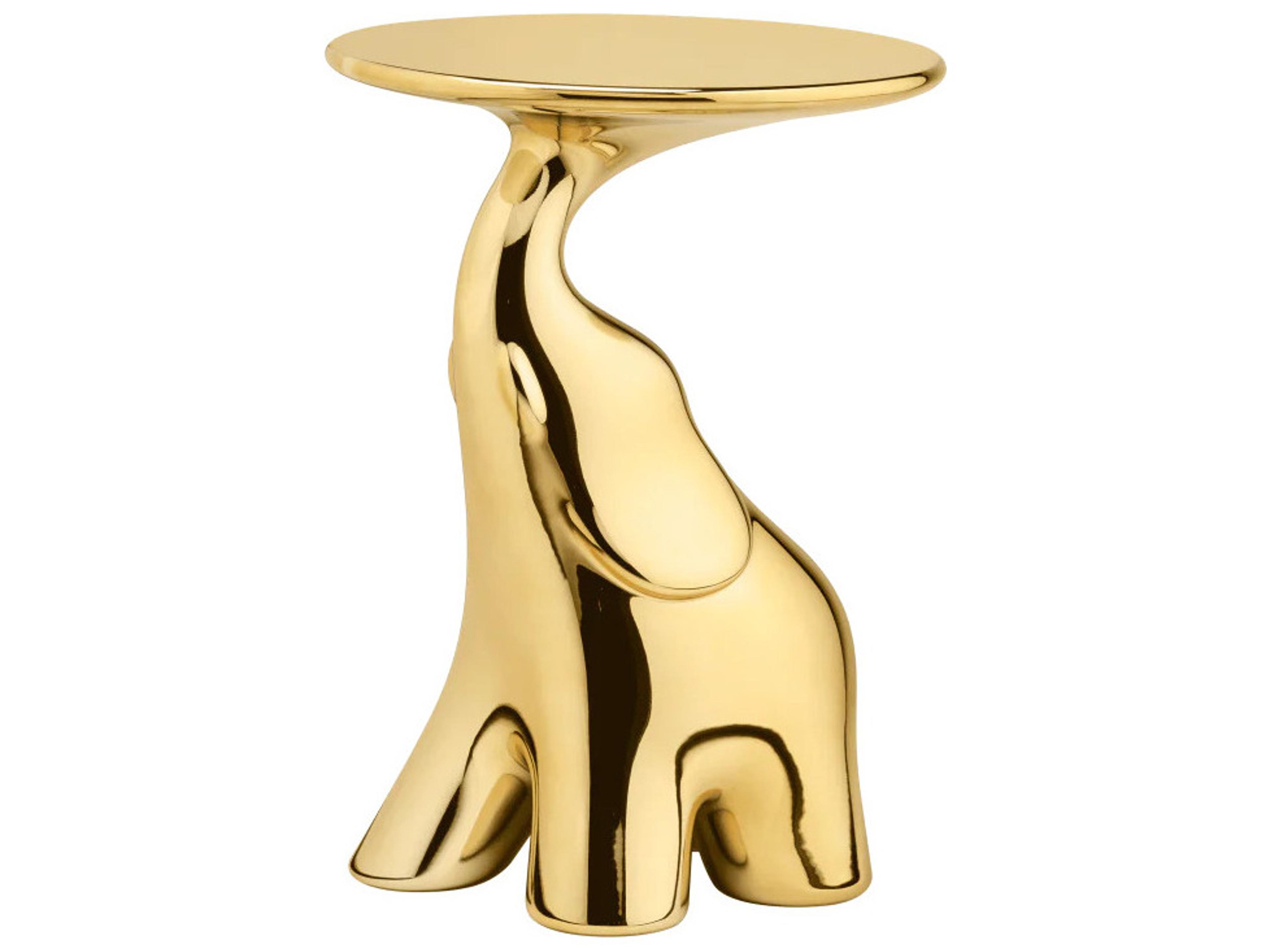 Pako Round Plastic Gold End Table