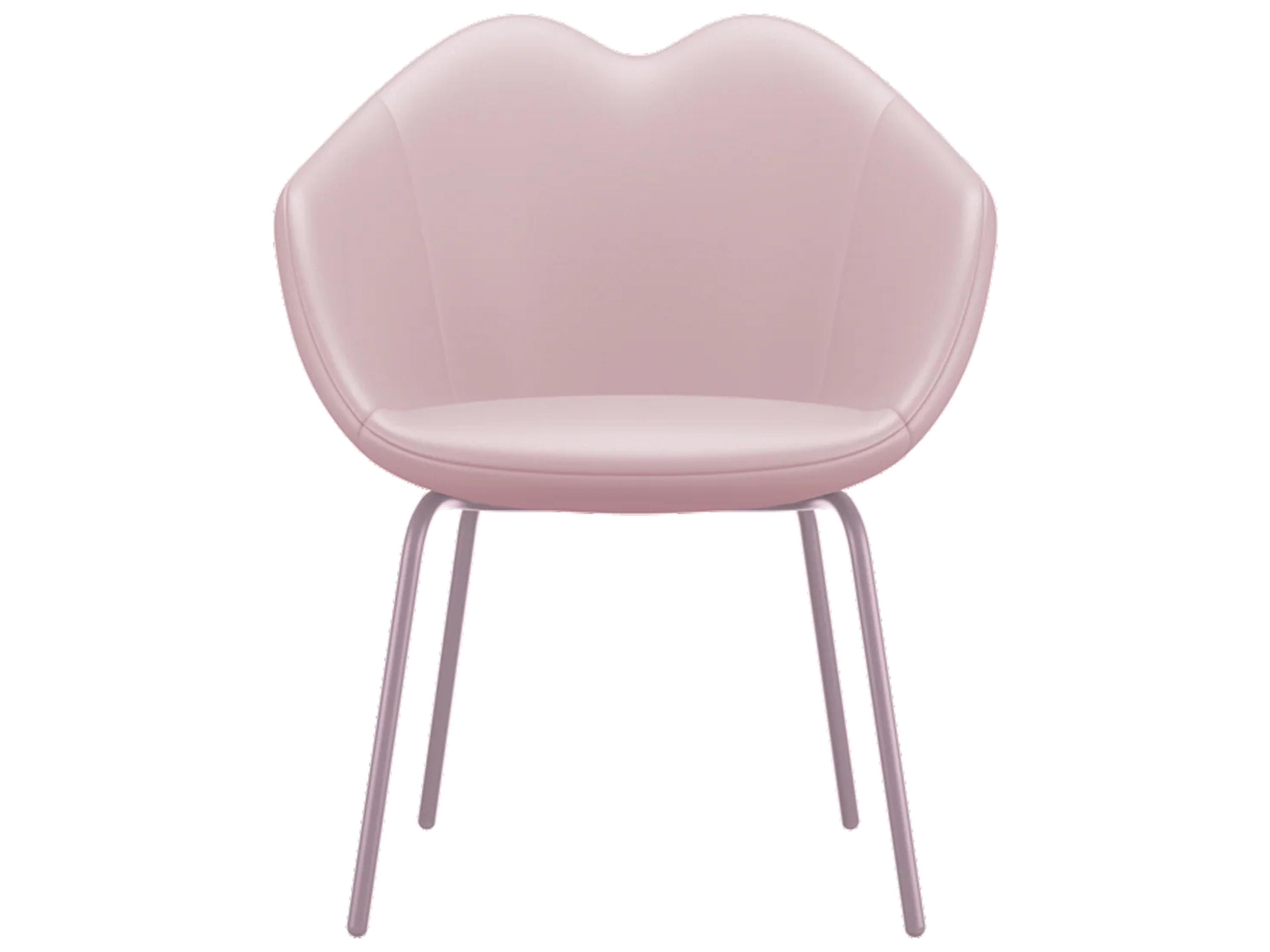 XOXO Pink Leather Arm Dining Chair