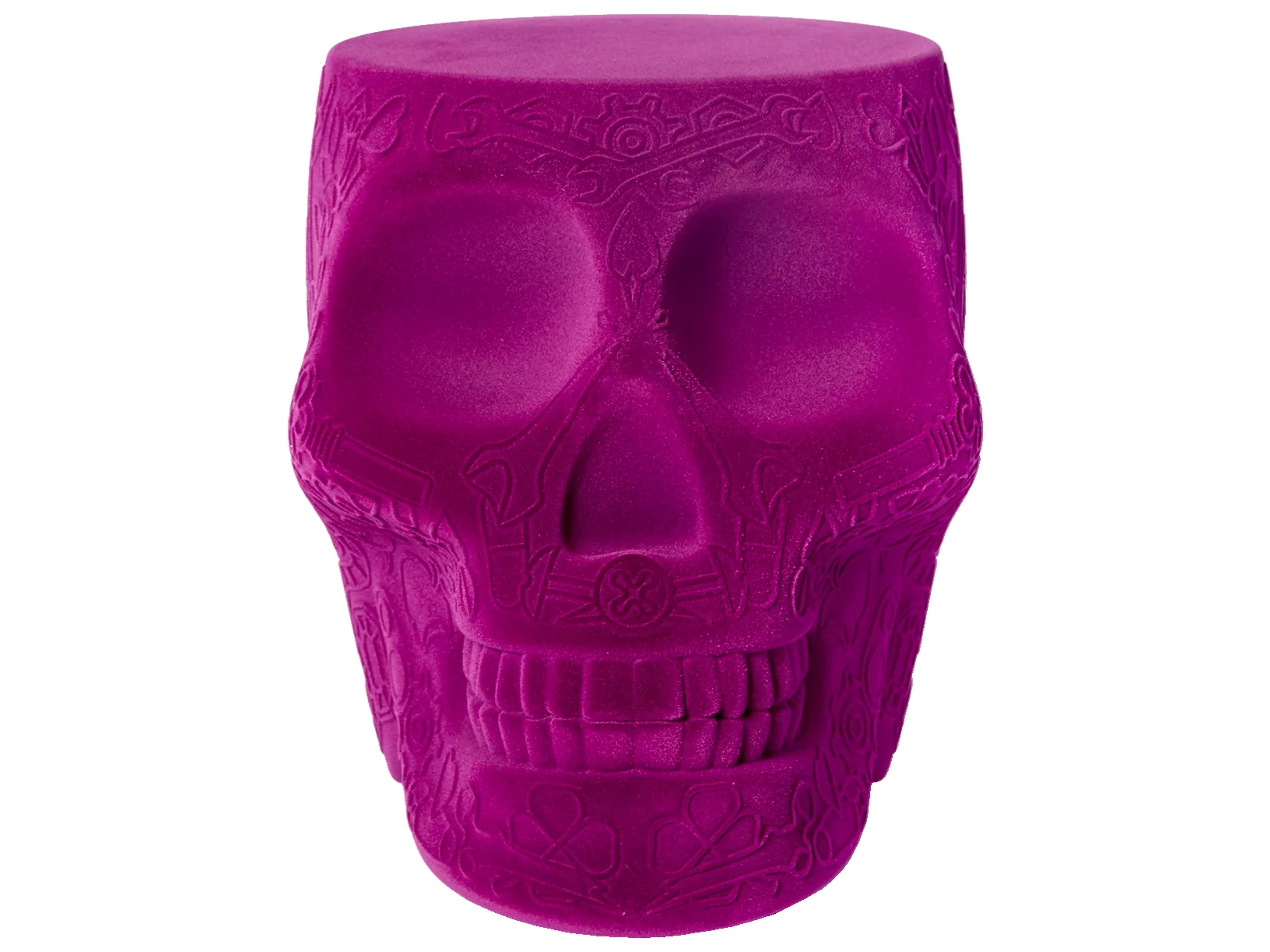 Mexico Violet Velvet Purple Upholstered Accent Stool and Side Table