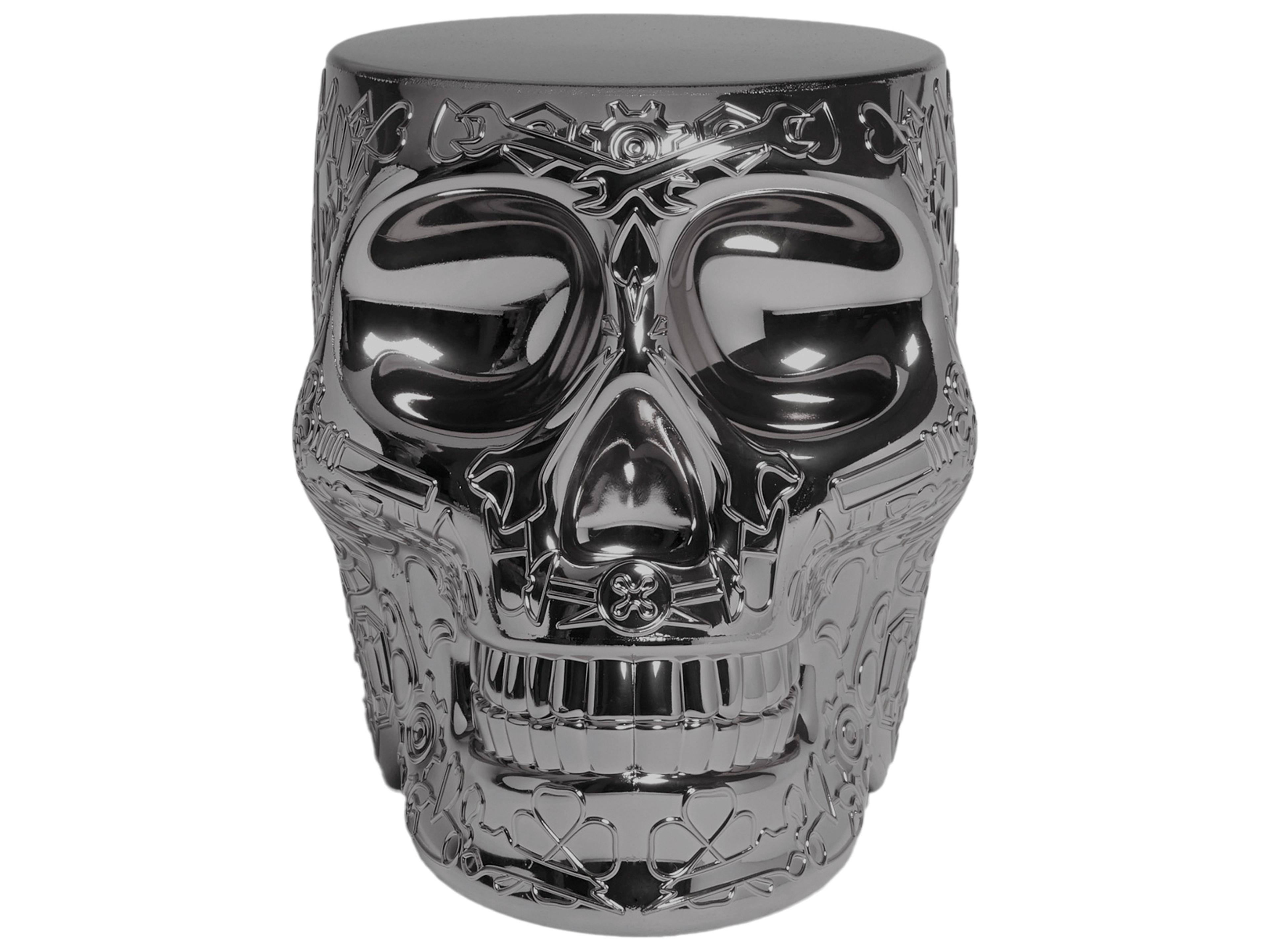 Mexico Titanium Gray Accent Stool and Side Table