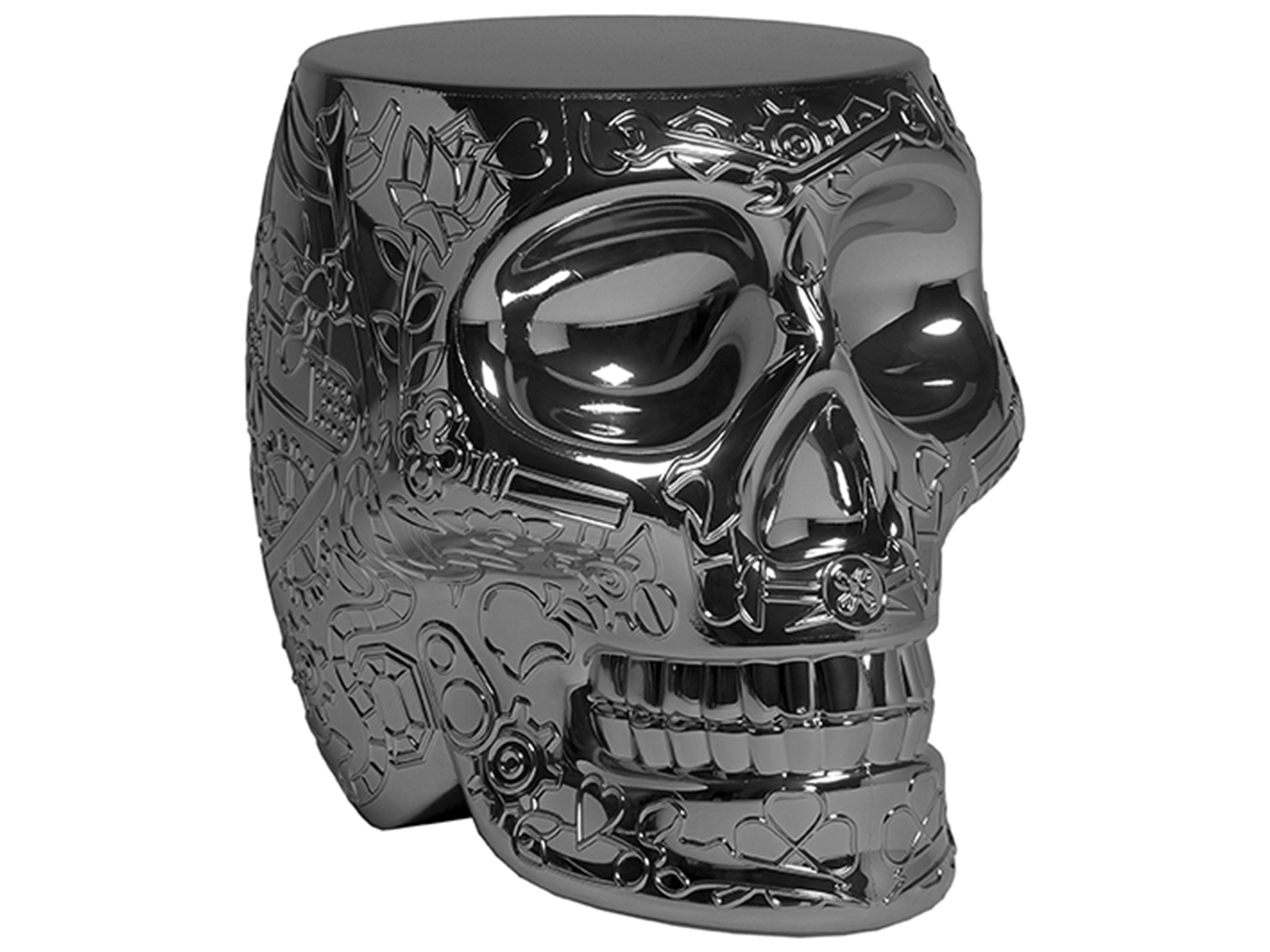 Qeeboo Mexico Titanium Gray Accent Stool and Side Table