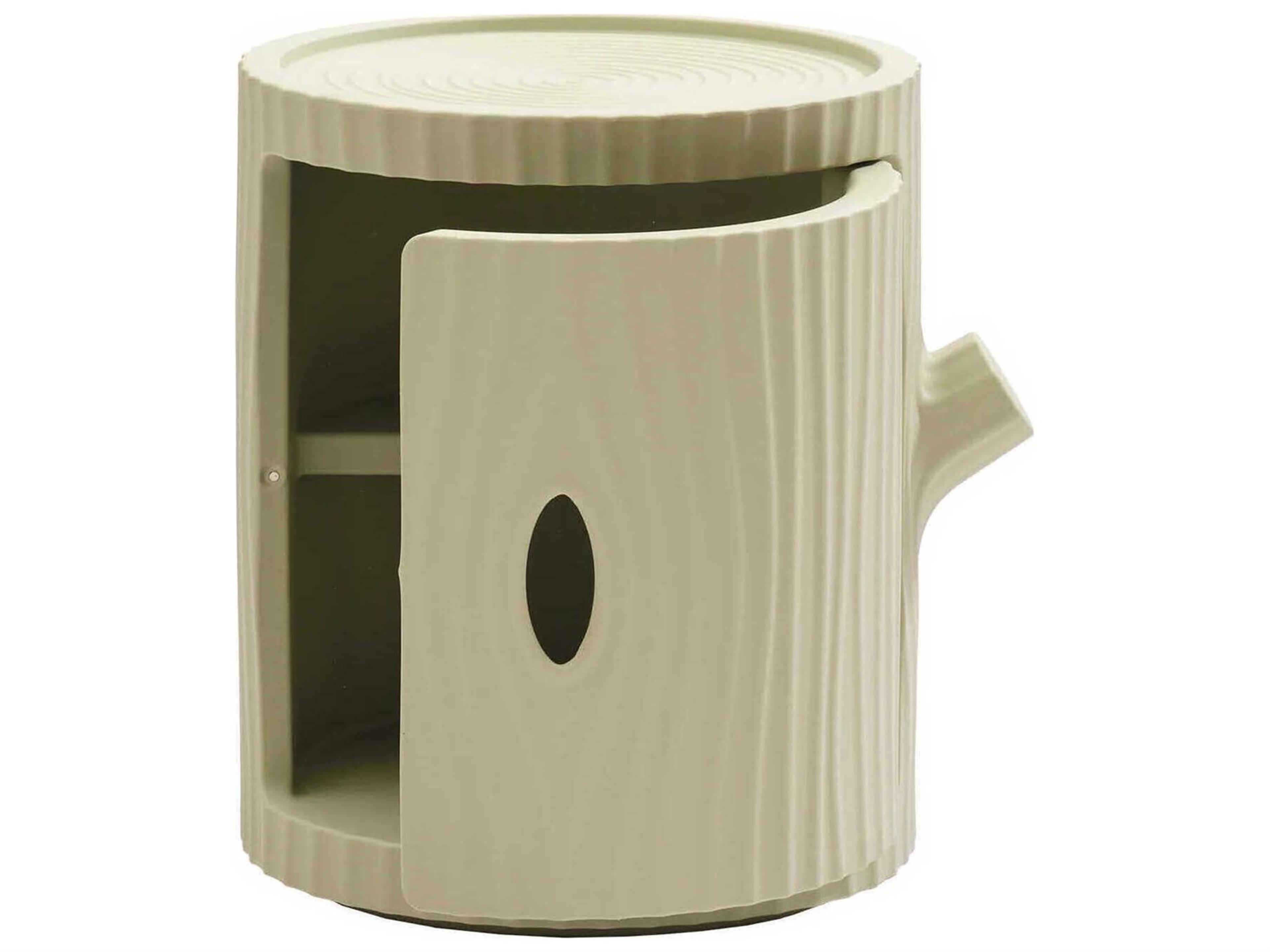 Qeeboo Tronco Round Plastic Green Khaki End Table