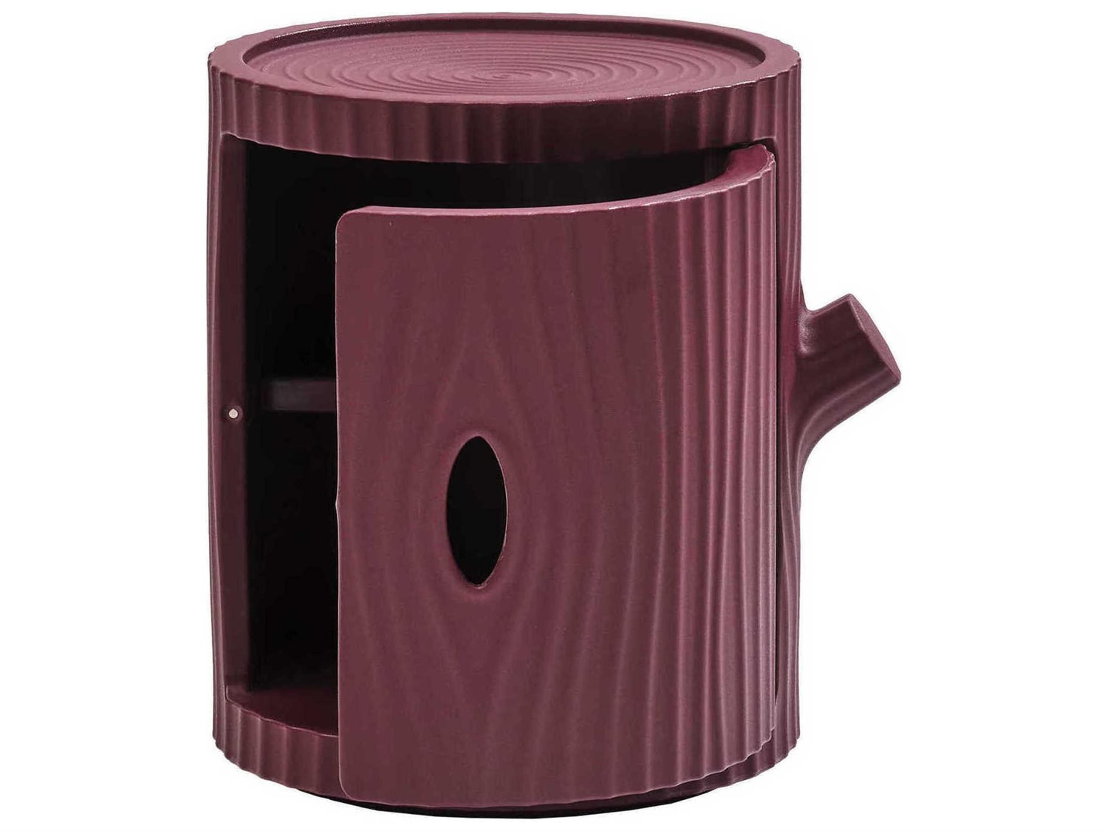 Qeeboo Tronco Round Plastic Indian Red End Table