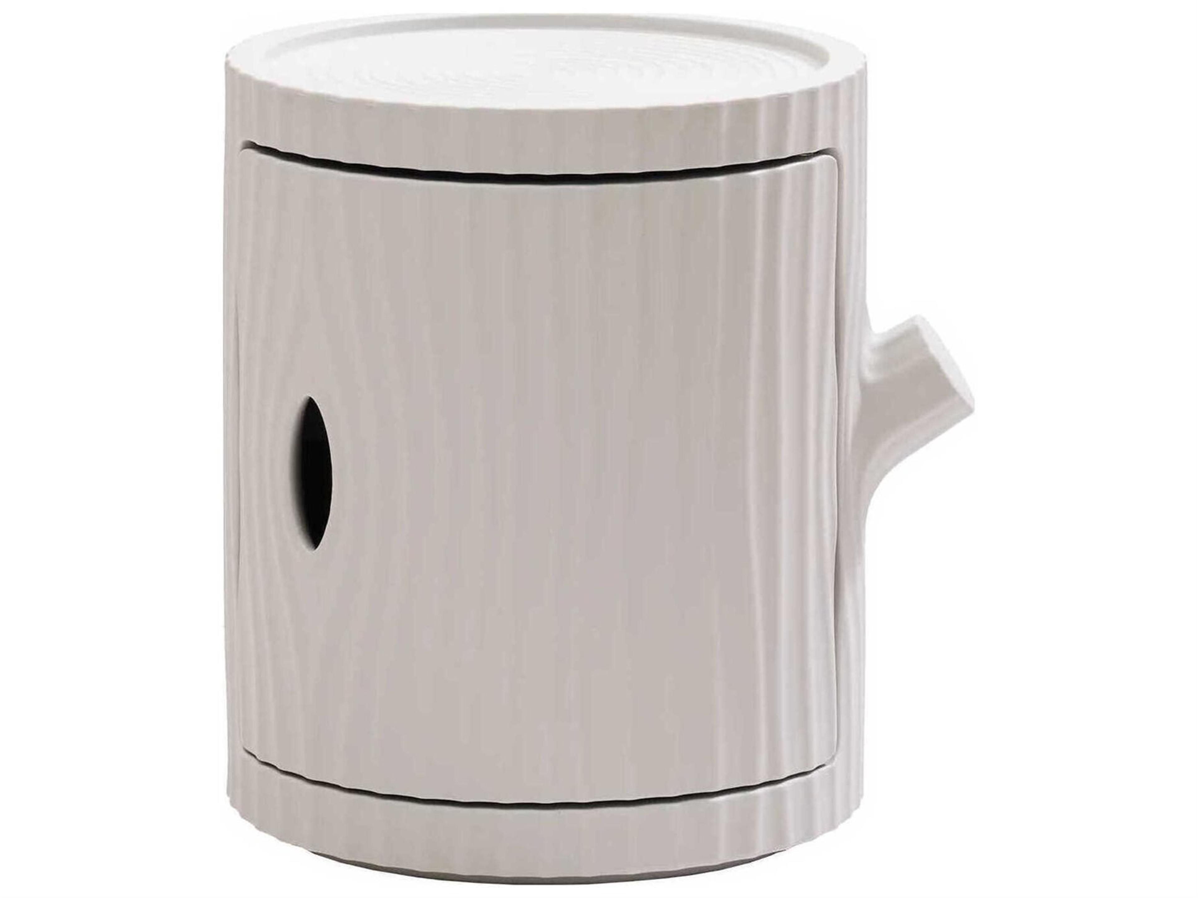 Tronco Round Plastic Light Grey End Table