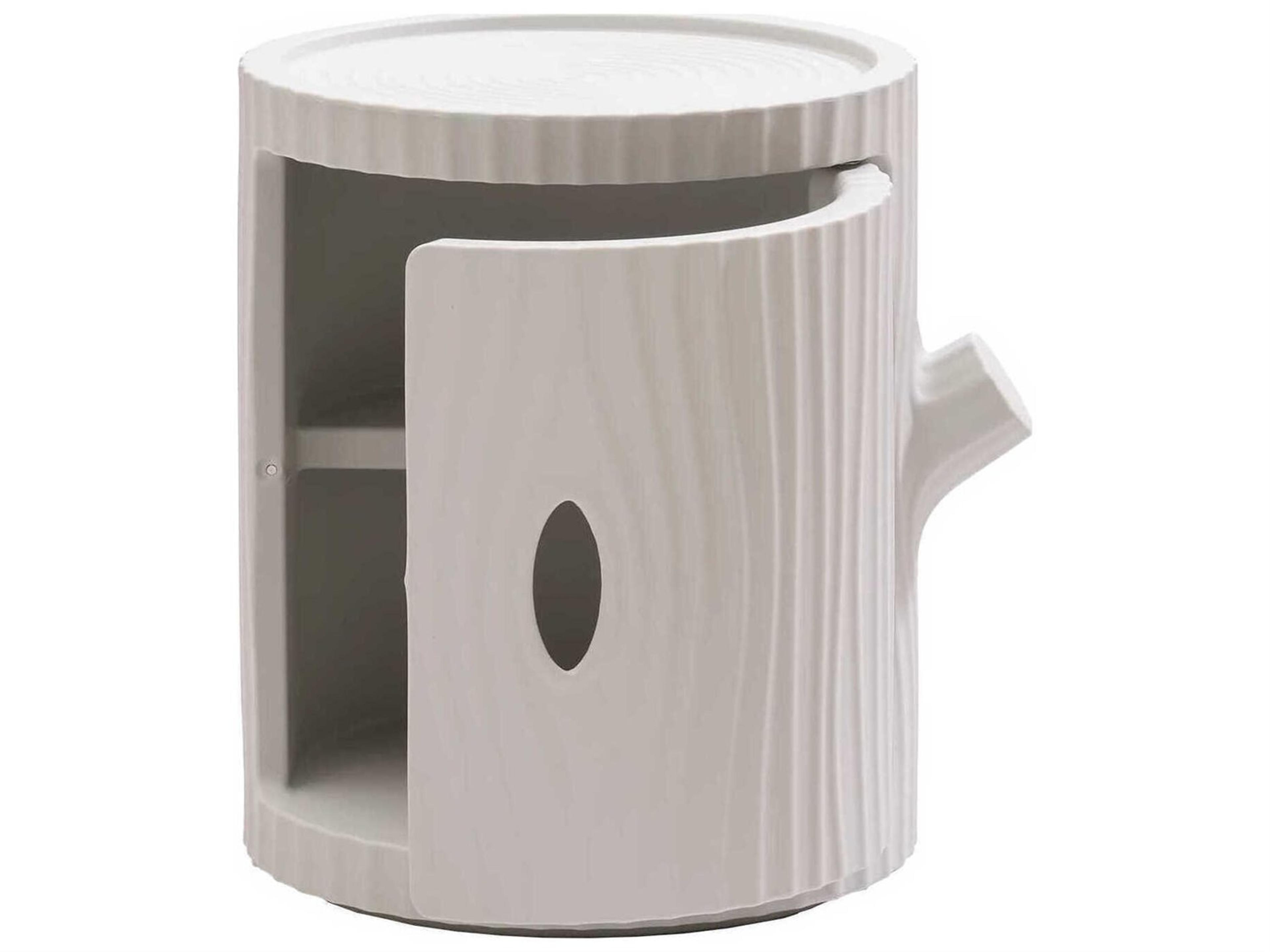 Qeeboo Tronco Round Plastic Light Grey End Table