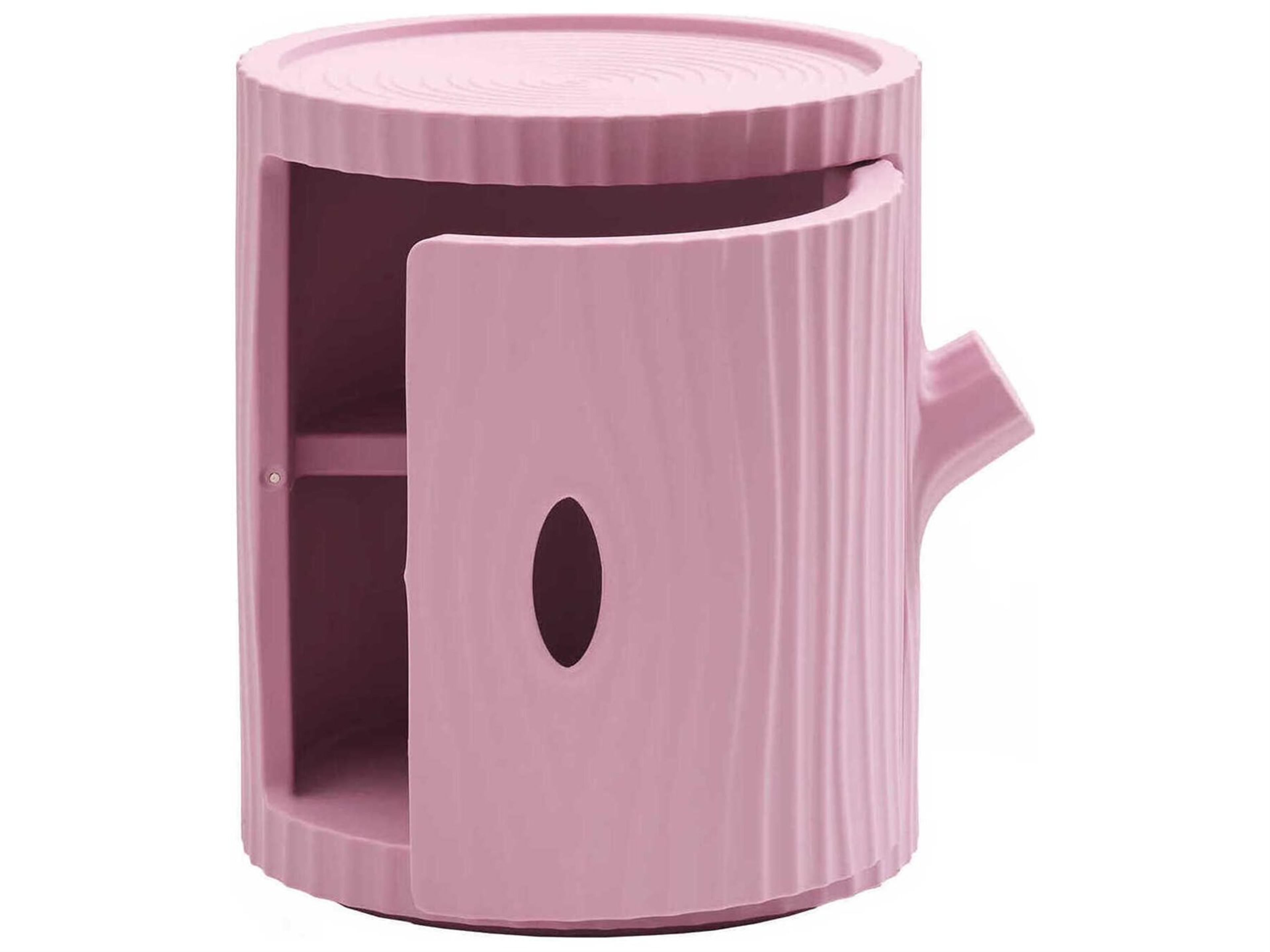 Qeeboo Tronco Round Plastic Pink End Table