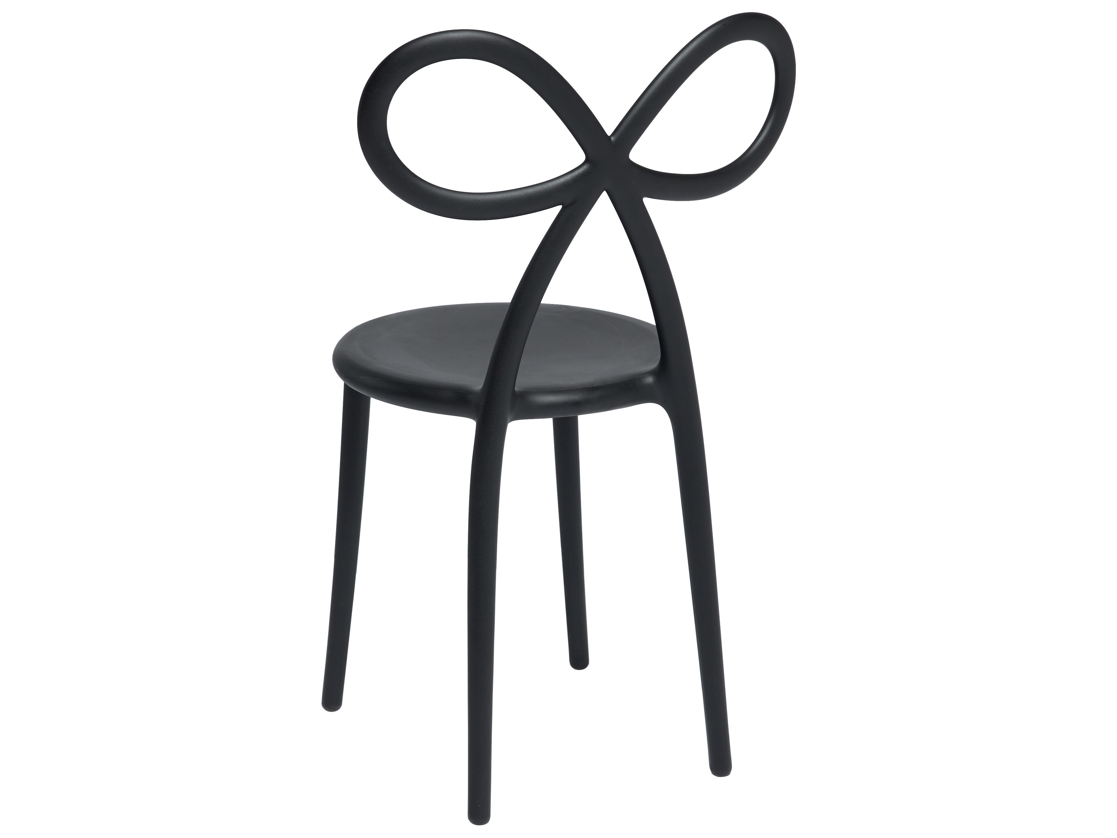 Qeeboo Ribbon Black Armless Dining Chair