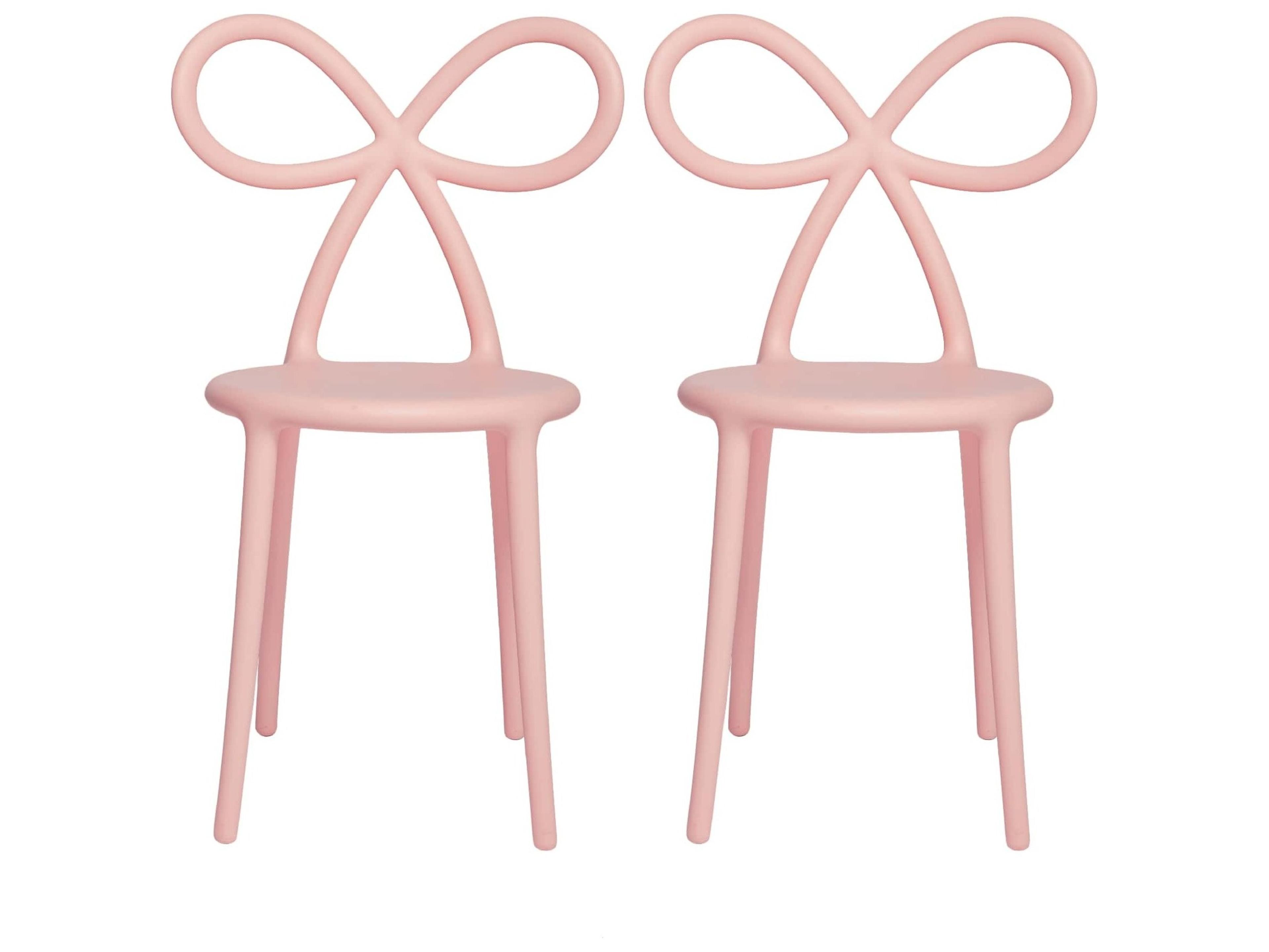 Qeeboo Ribbon Pink Armless Dining Chair (Set of 2)