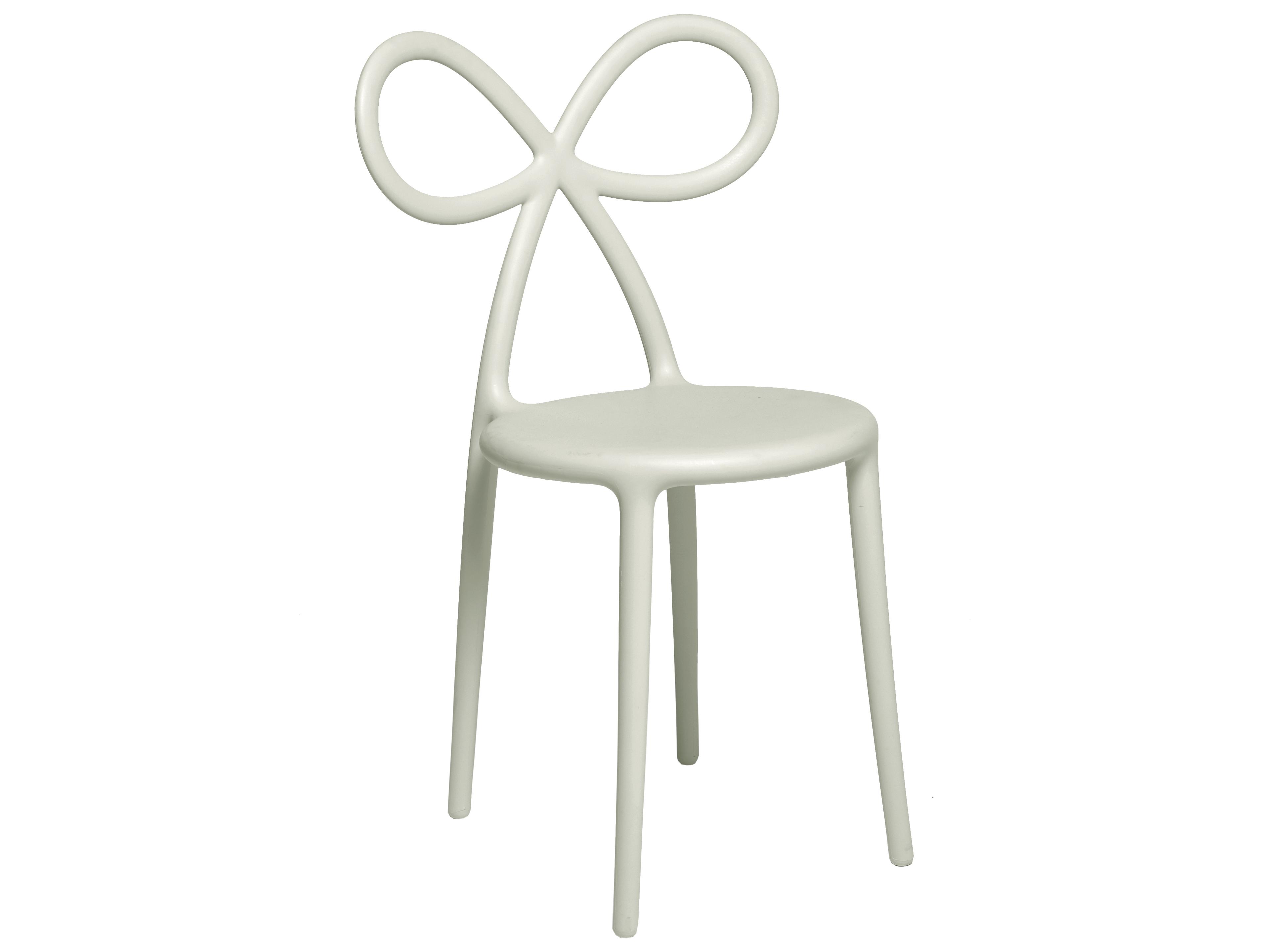 Ribbon White Armless Dining Chair