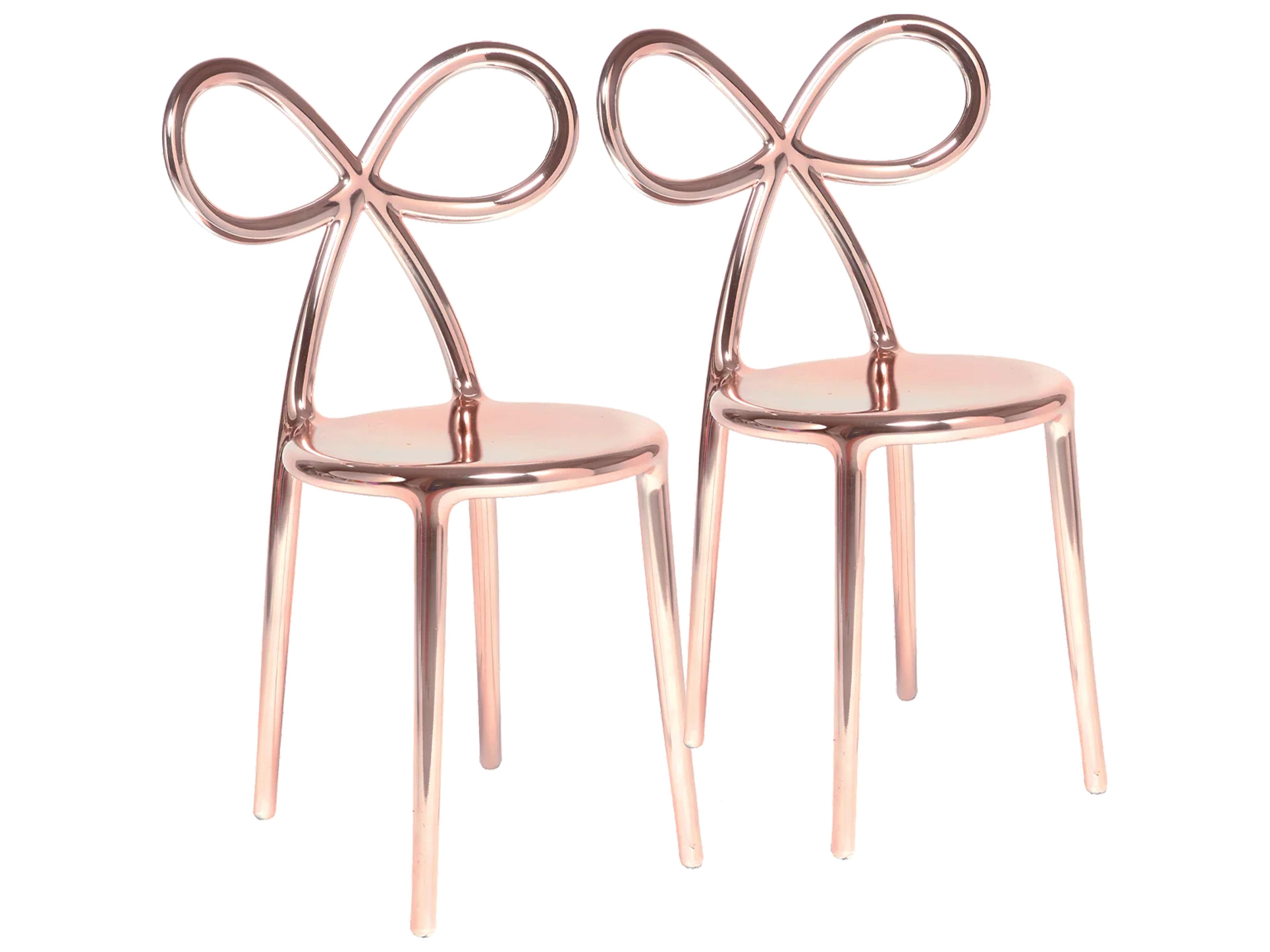 Ribbon Pink Armless Dining Chair (Set of 2)