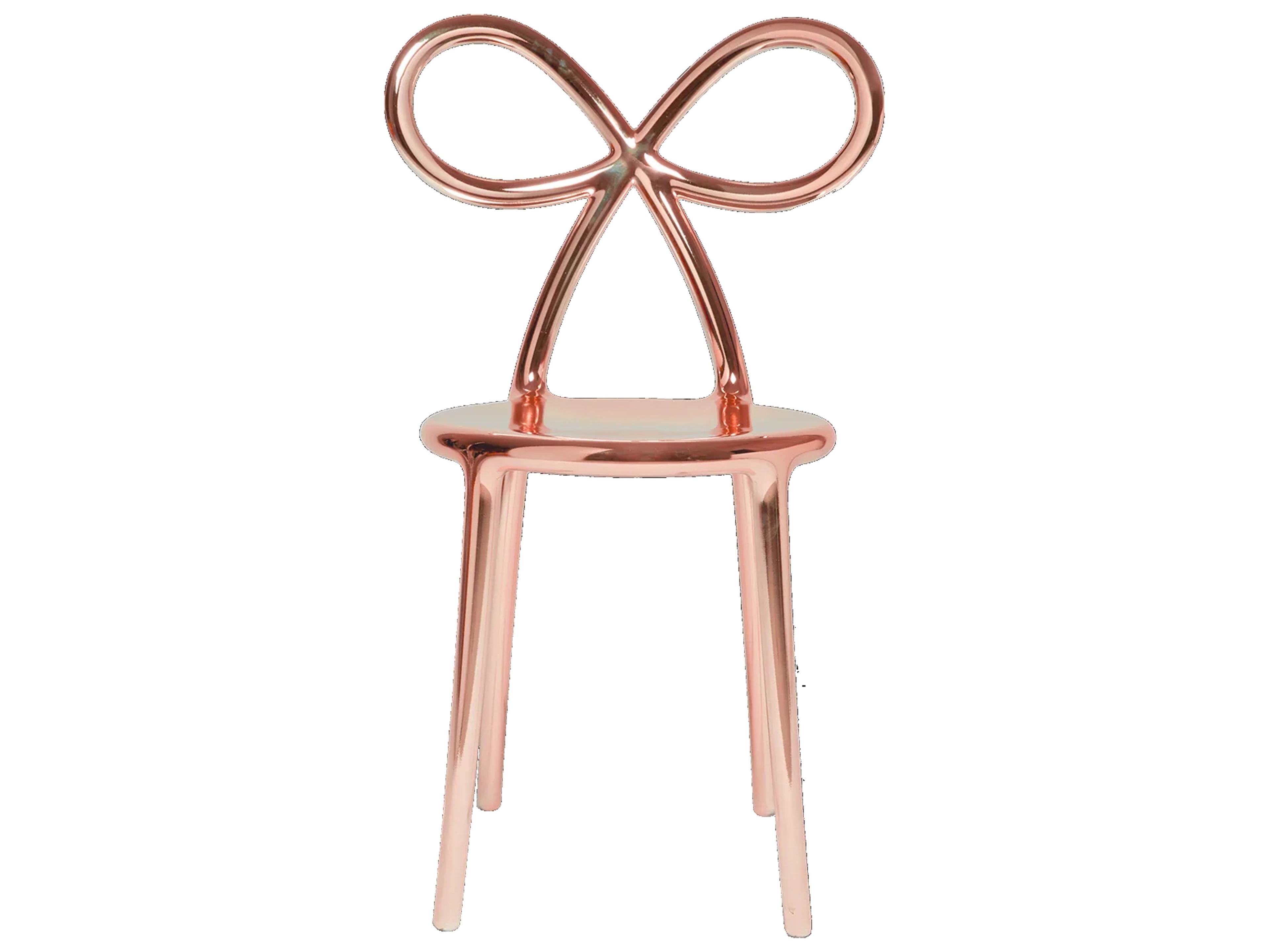 Qeeboo Ribbon Pink Armless Dining Chair