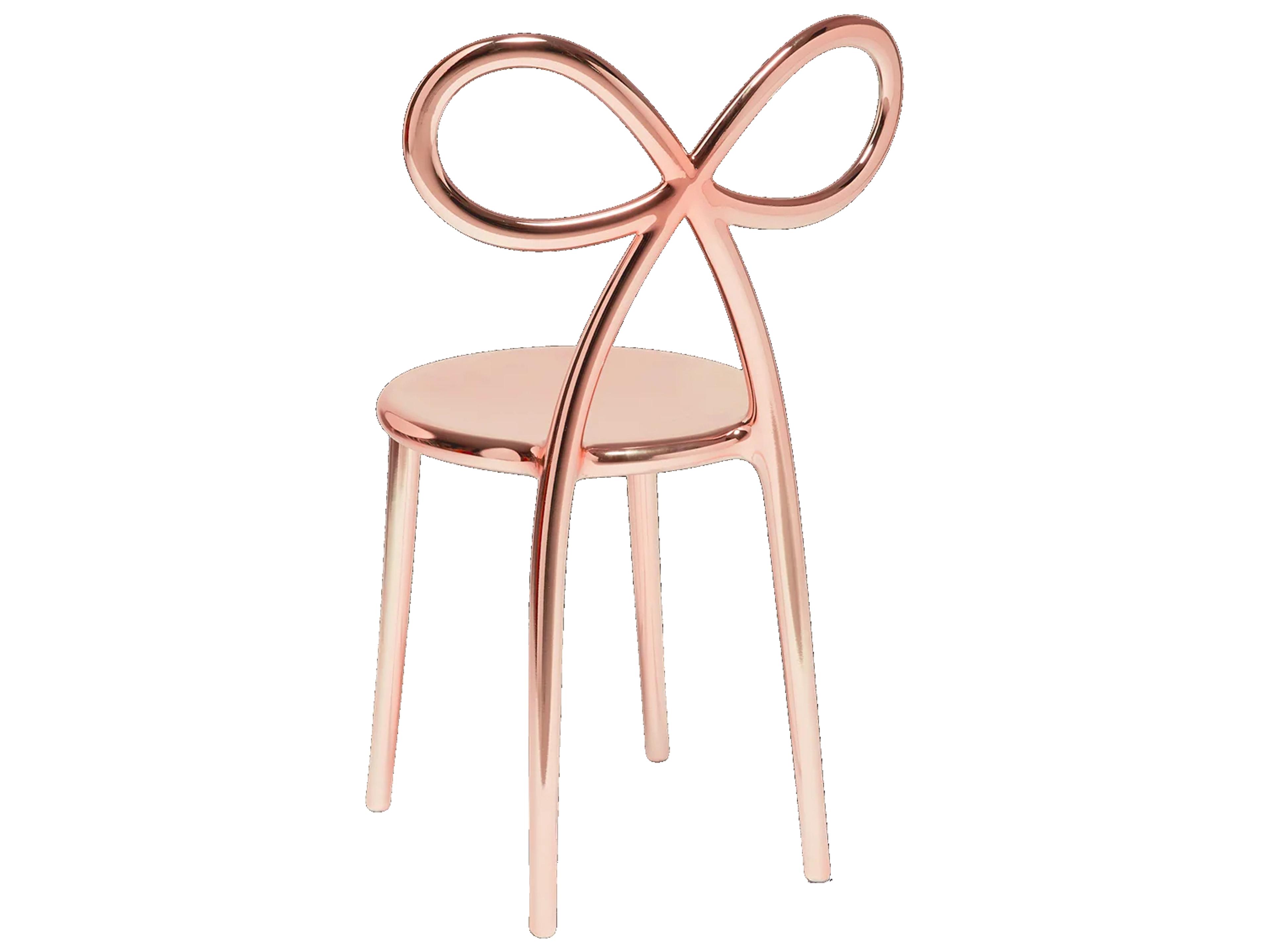 Qeeboo Ribbon Pink Armless Dining Chair
