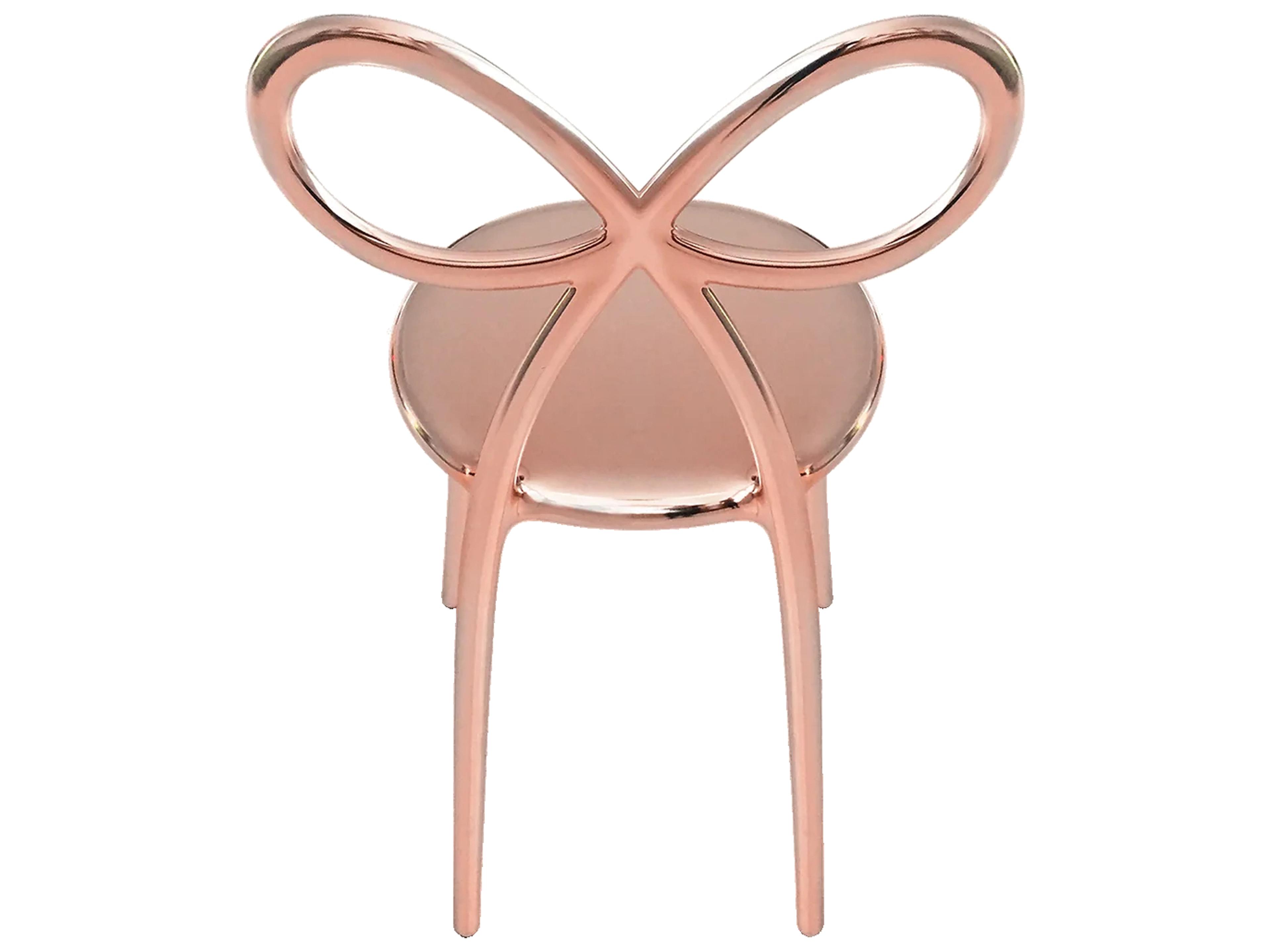 Qeeboo Ribbon Pink Armless Dining Chair