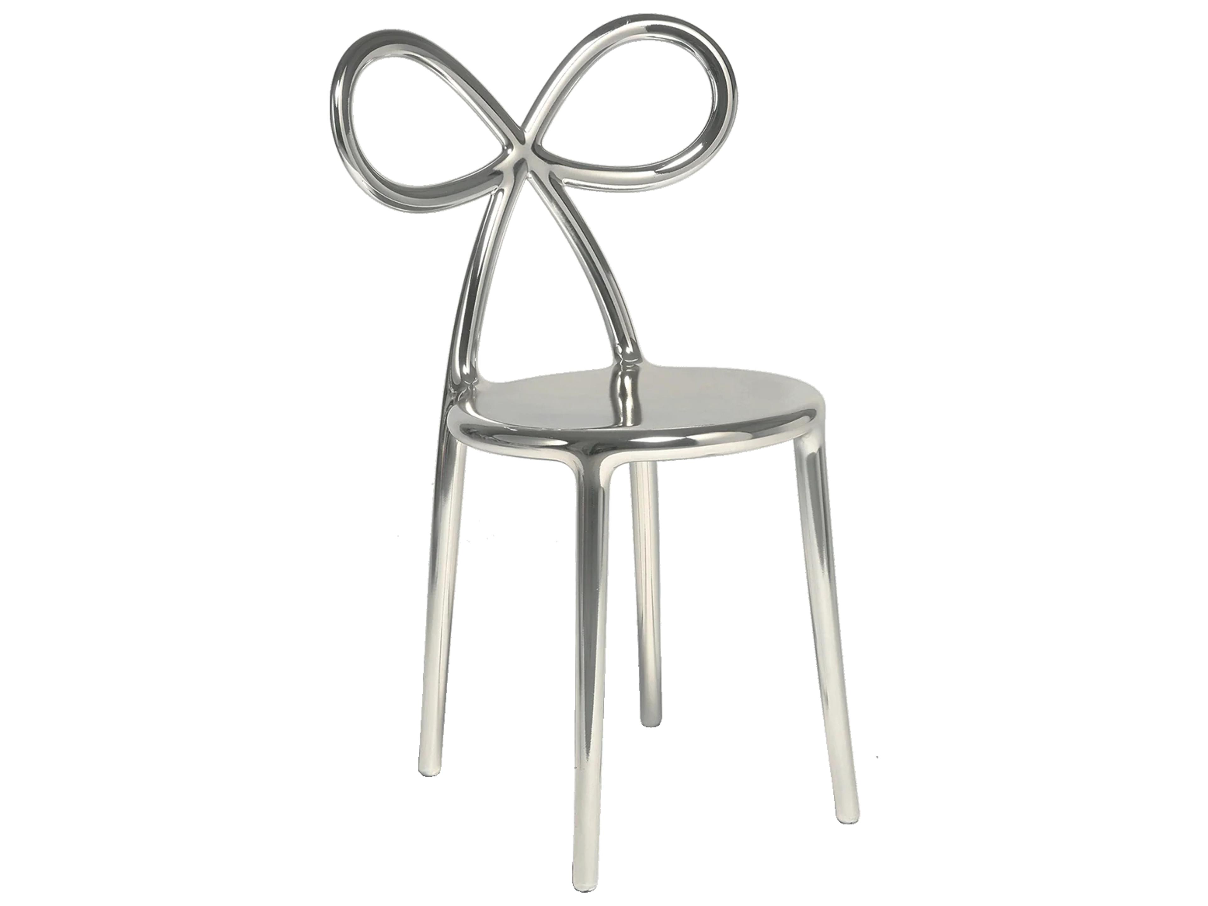 Ribbon Silver Armless Dining Chair
