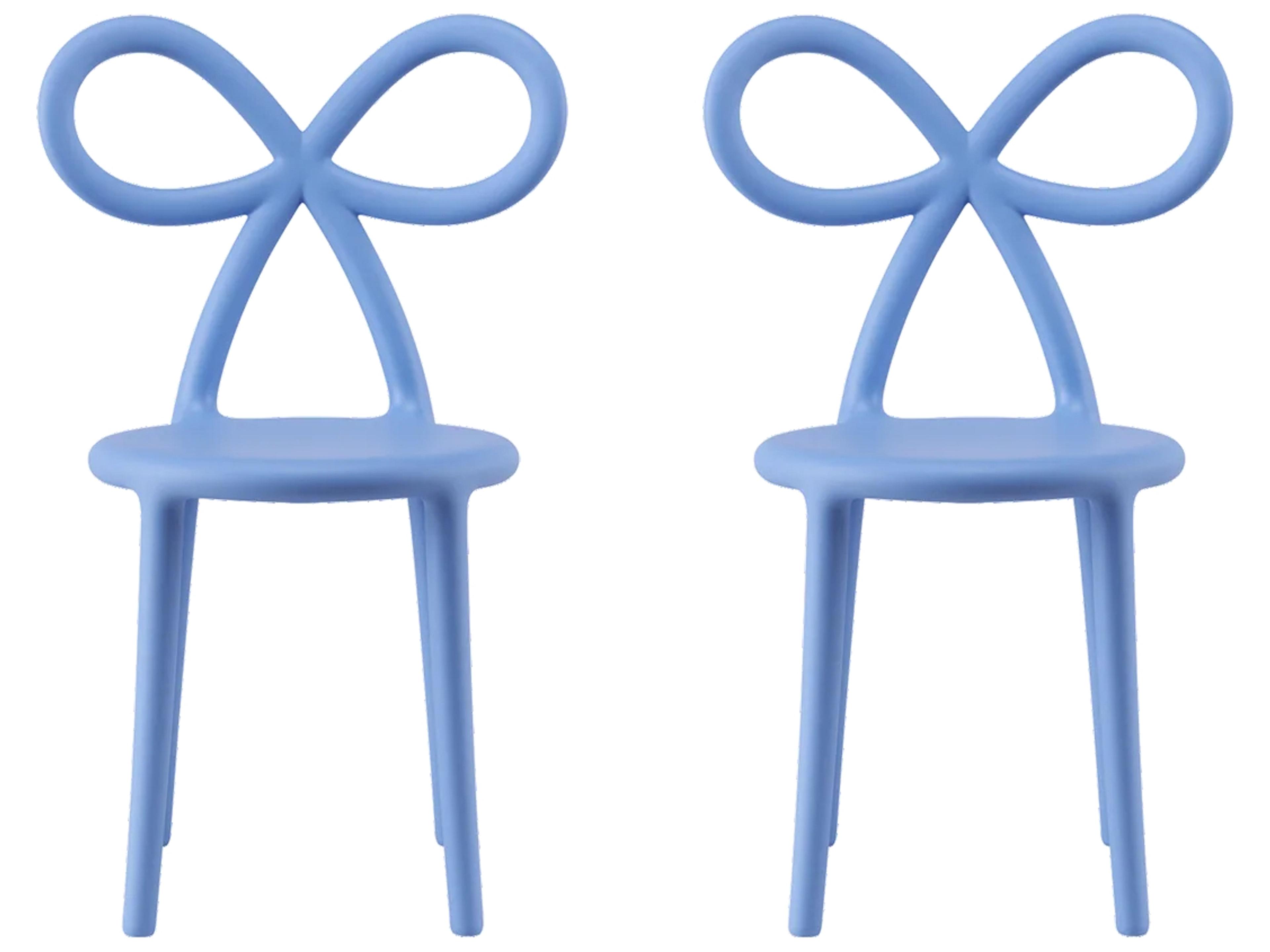 Ribbon Baby Blue Armless Dining Chair (Set of 2)