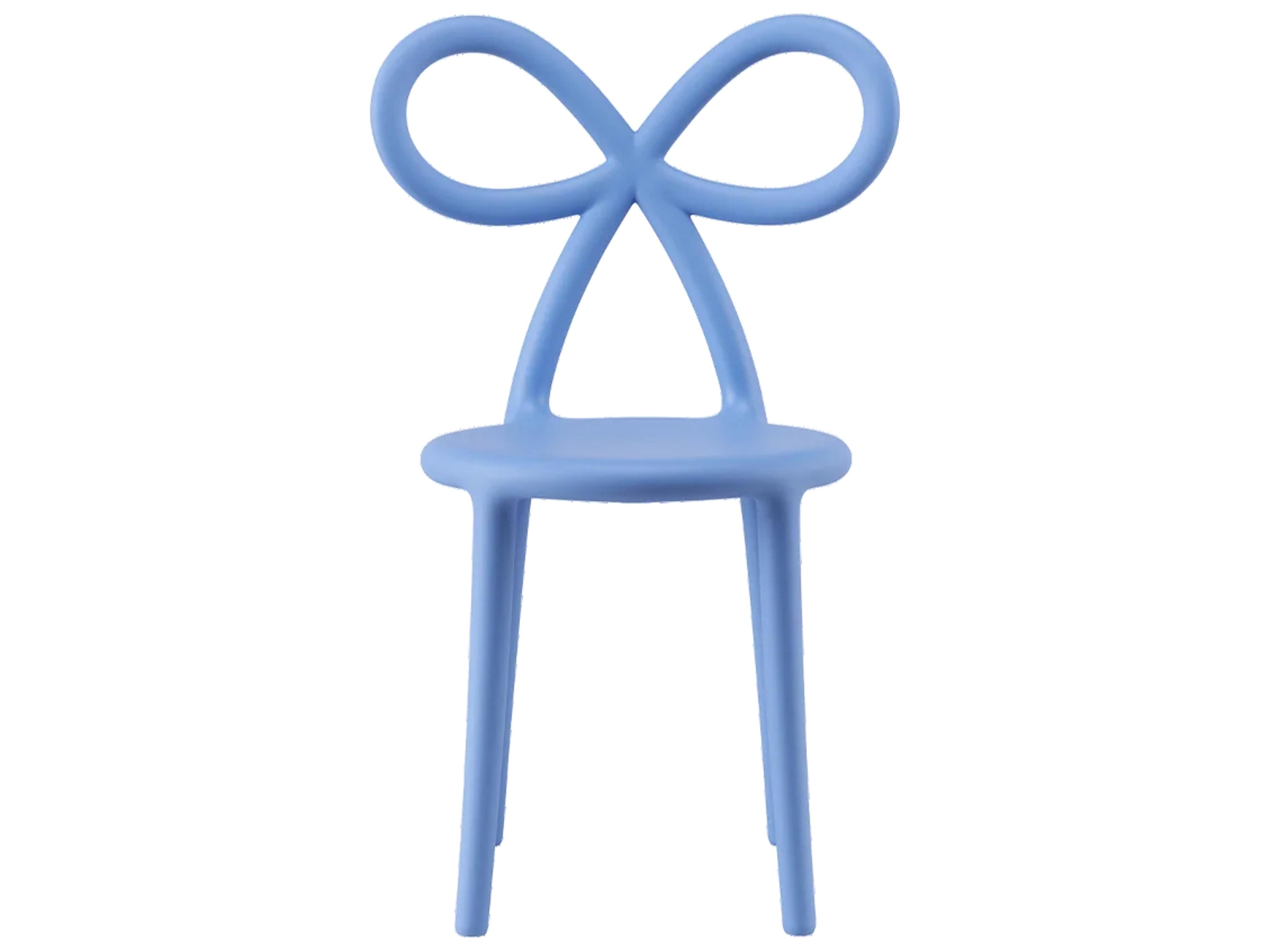 Qeeboo Ribbon Baby Blue Armless Dining Chair