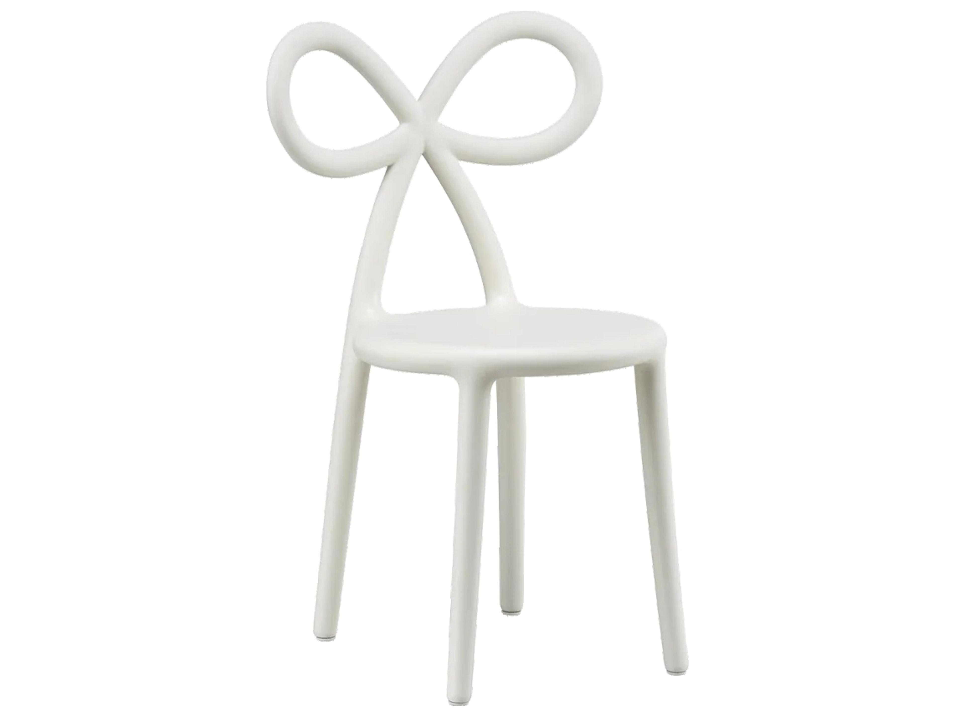 Ribbon Baby White Armless Dining Chair