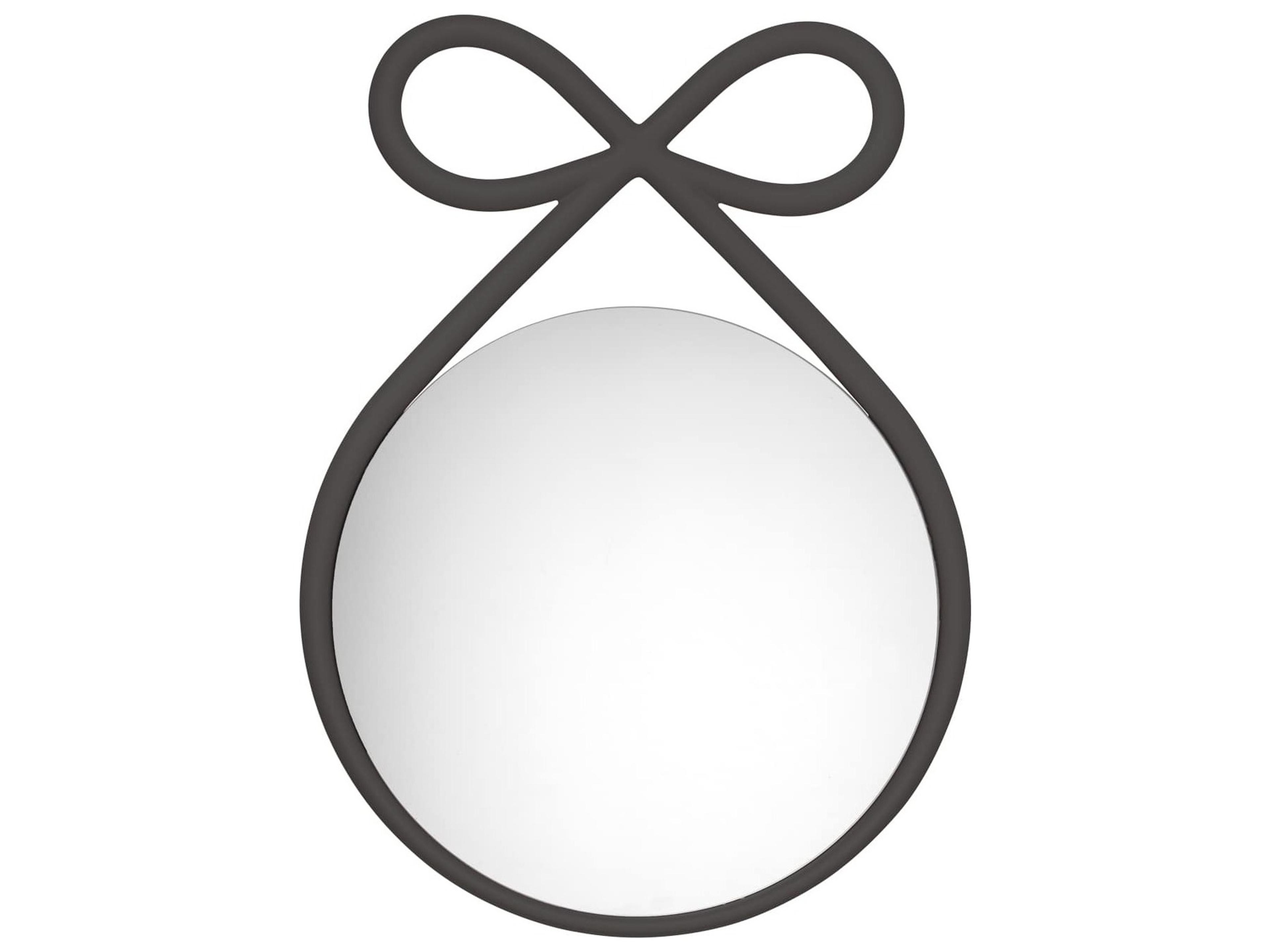 Ribbon Black Round Wall Mirror
