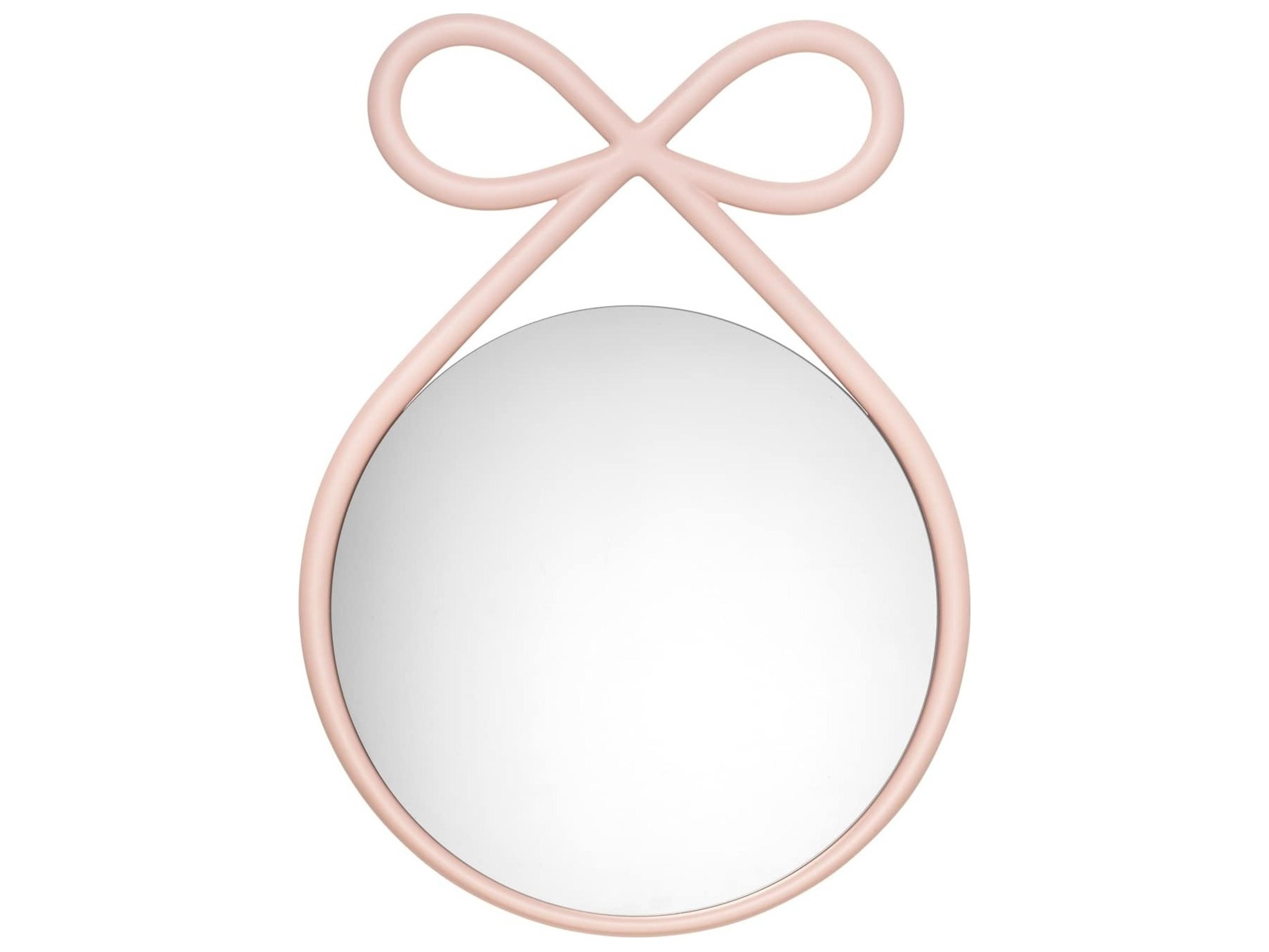 Ribbon Pink Round Wall Mirror