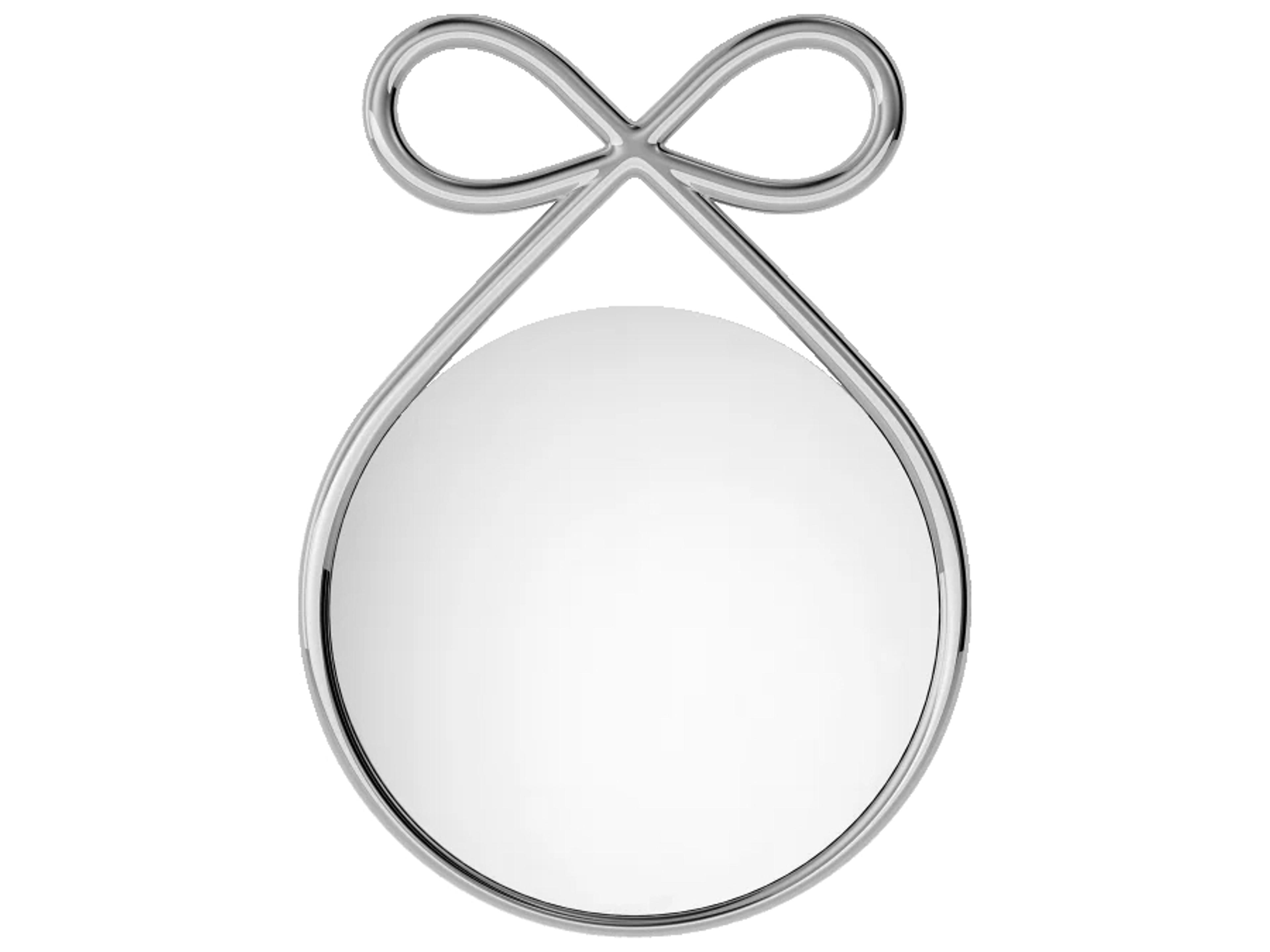 Ribbon Silver Round Wall Mirror