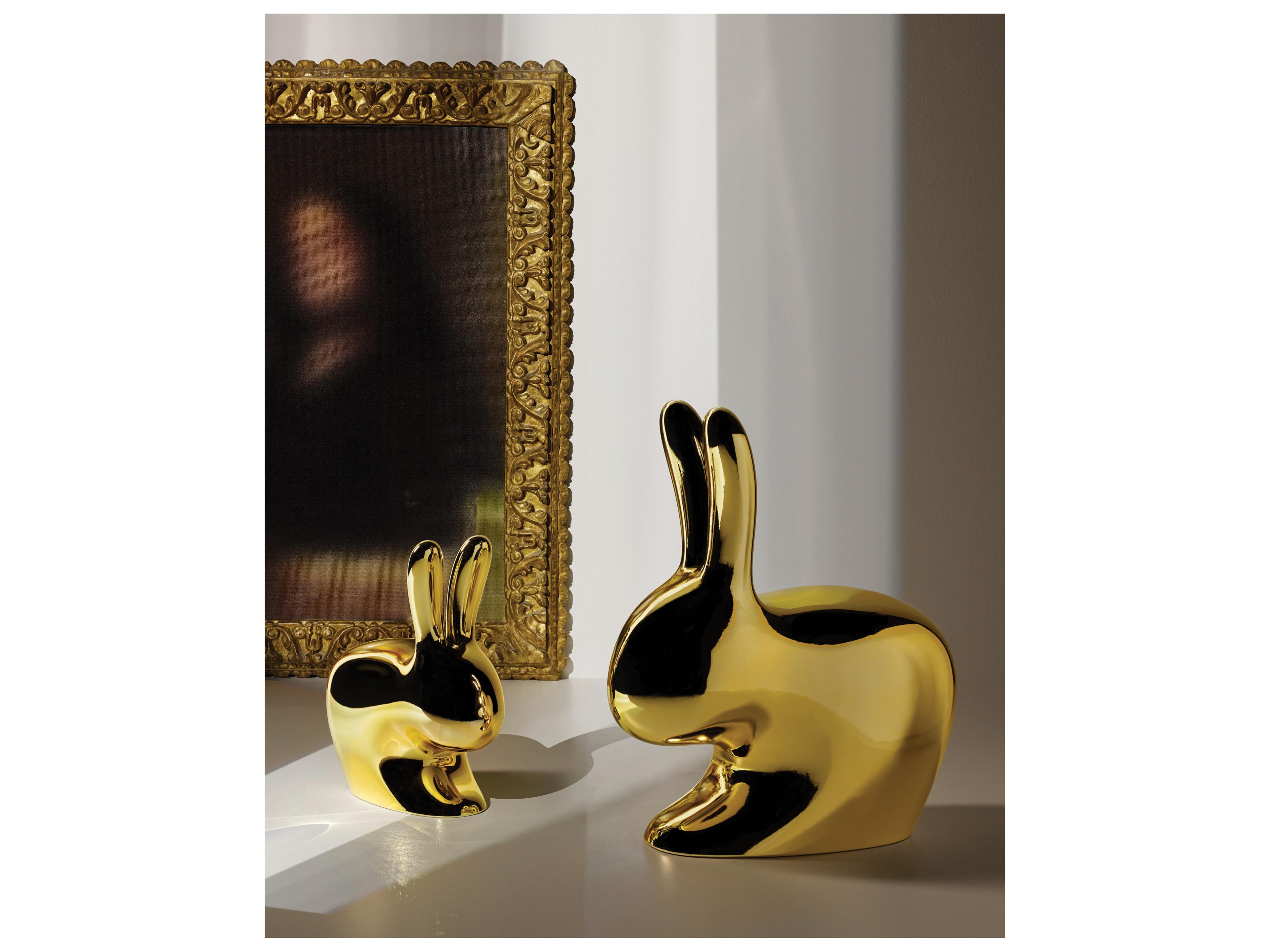 Qeeboo Rabbit Baby Gold Accent Chair