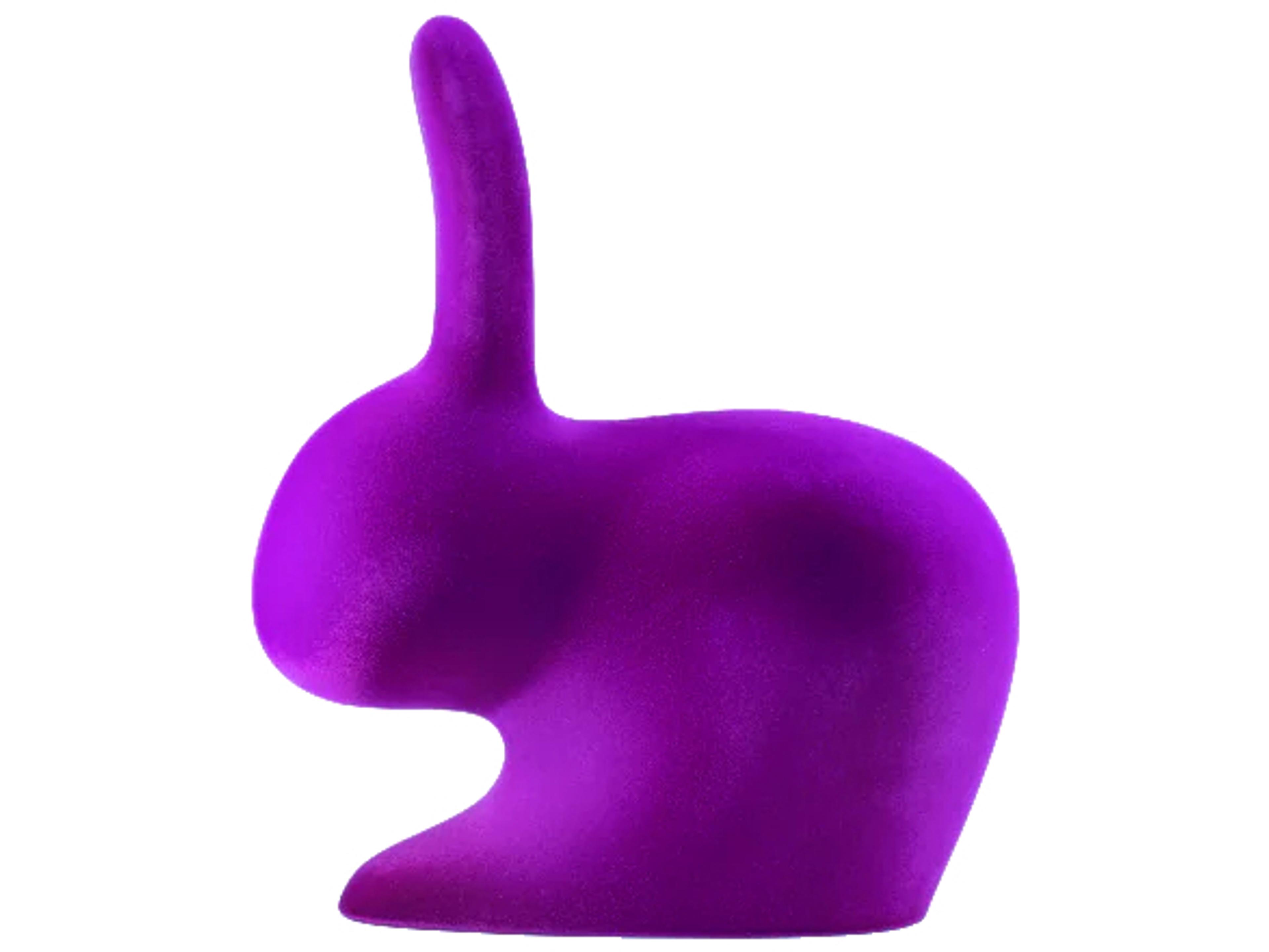 Qeeboo Rabbit Violet Velvet Bookend