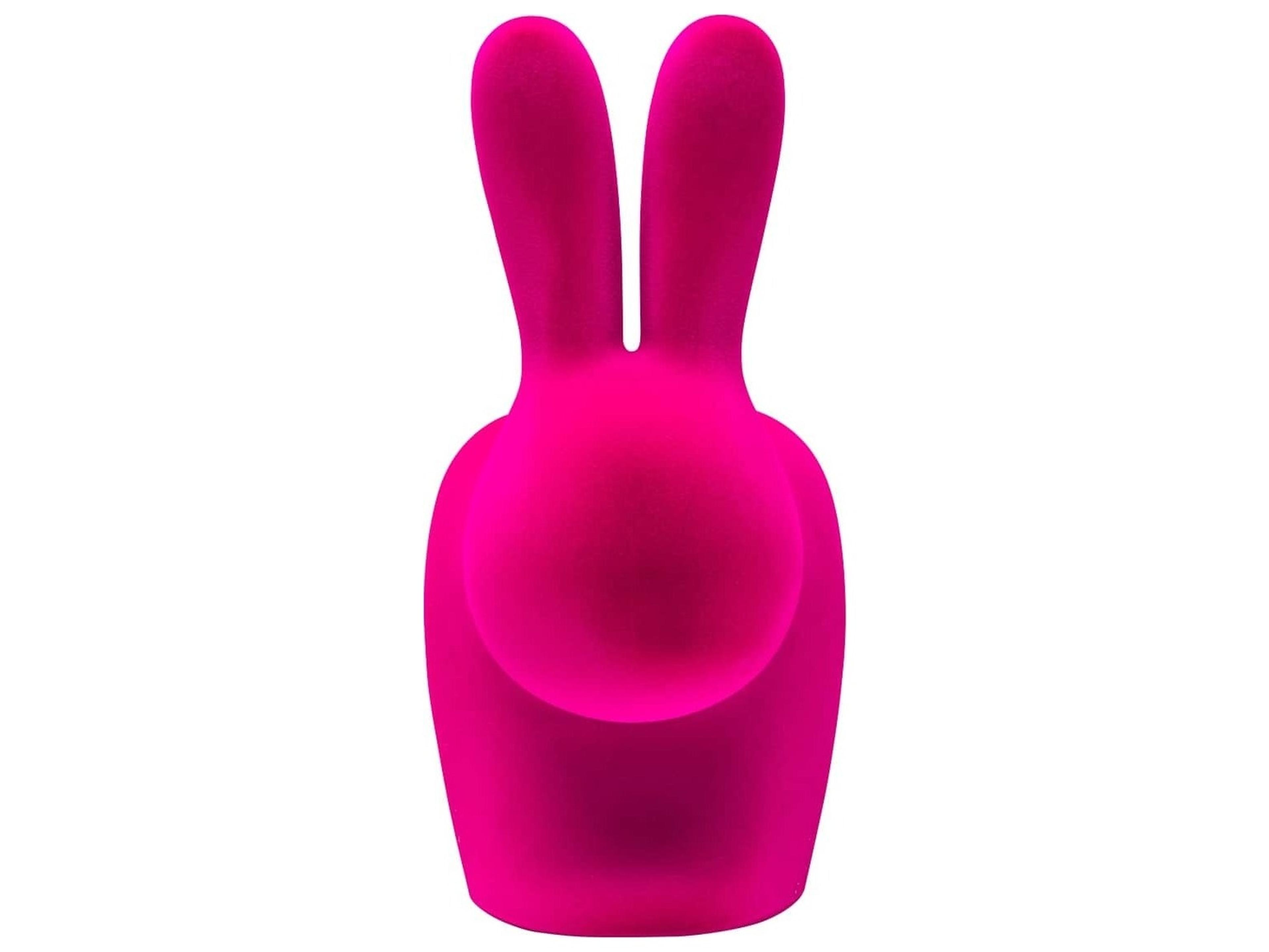 Qeeboo Rabbit Baby Pink Velvet Accent Chair