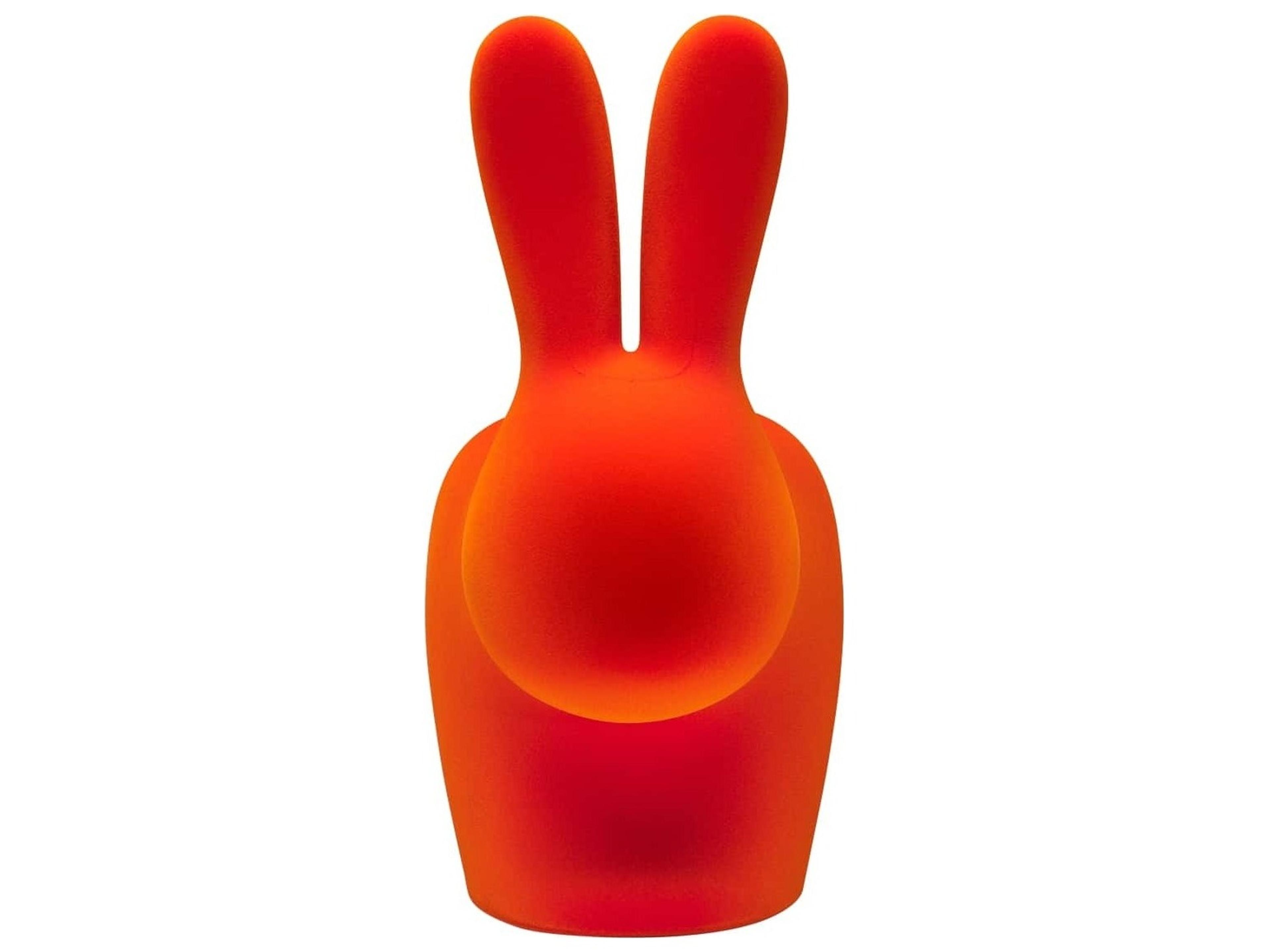 Qeeboo Rabbit Baby Orange Velvet Accent Chair